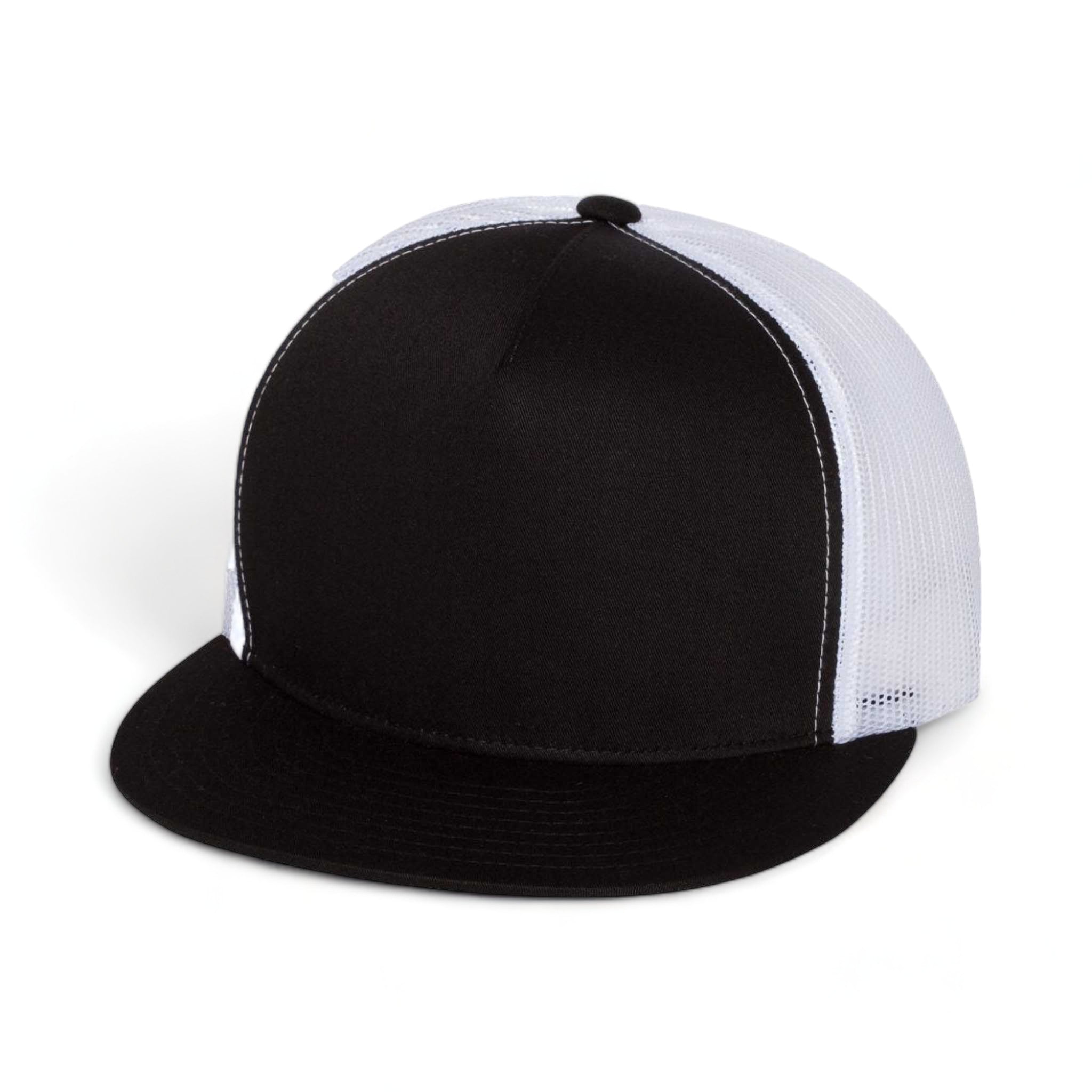 Front view of YP Classics 6006 custom hat in black and white