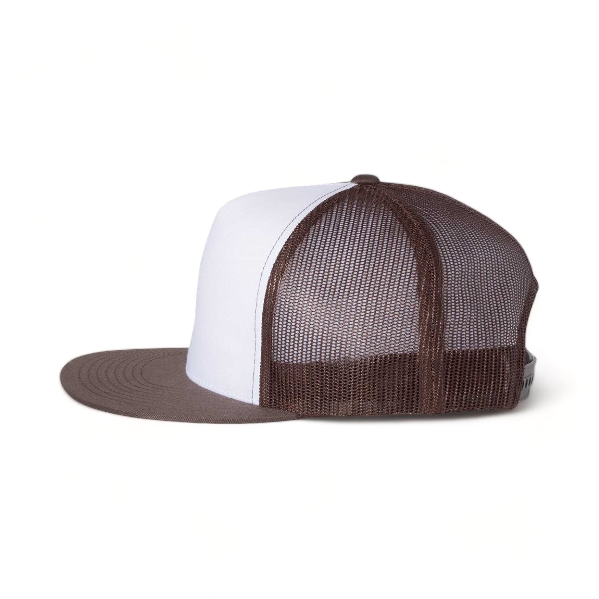 Side view of YP Classics 6006 custom hat in brown, white and brown