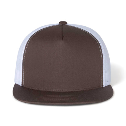 Front view of YP Classics 6006 custom hat in brown and white