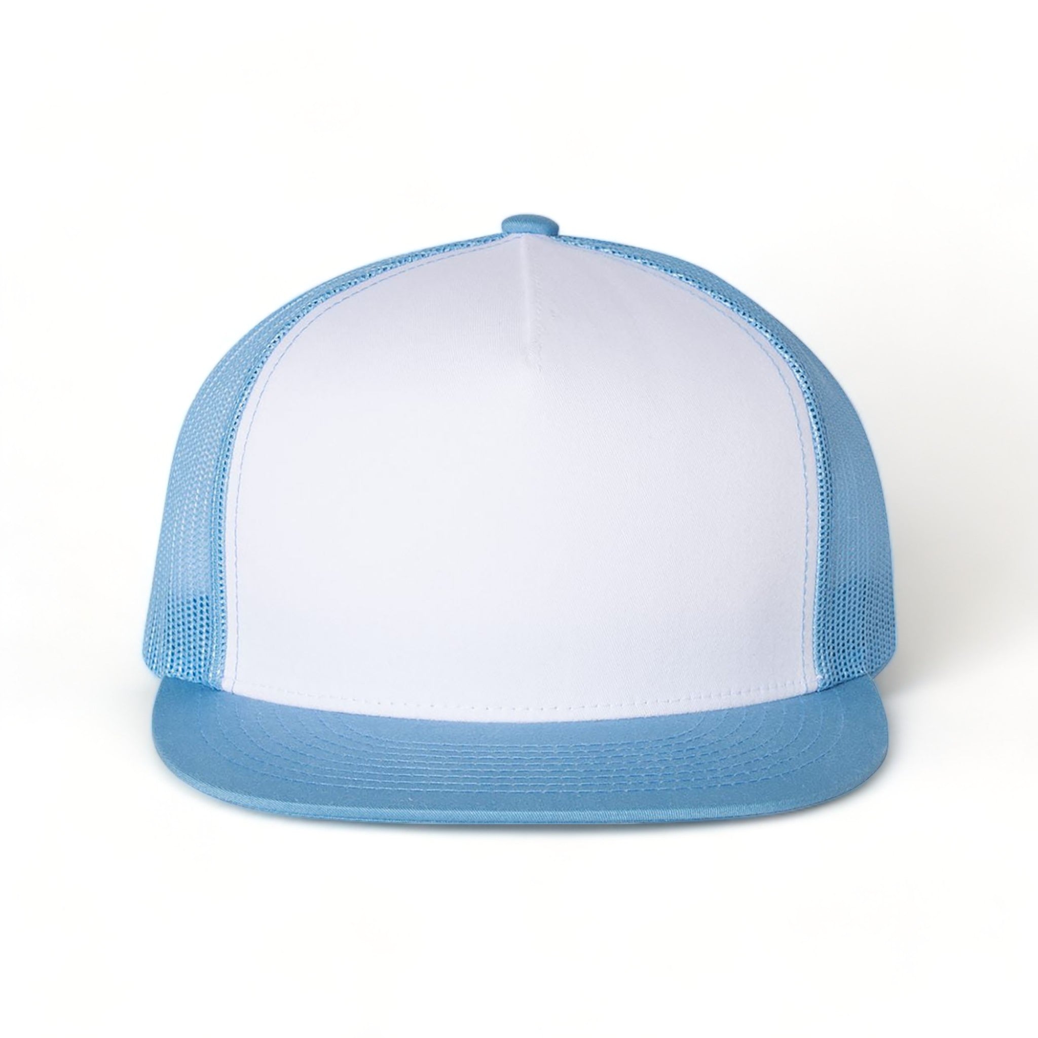 Front view of YP Classics 6006 custom hat in carolina blue, white and caroline blue