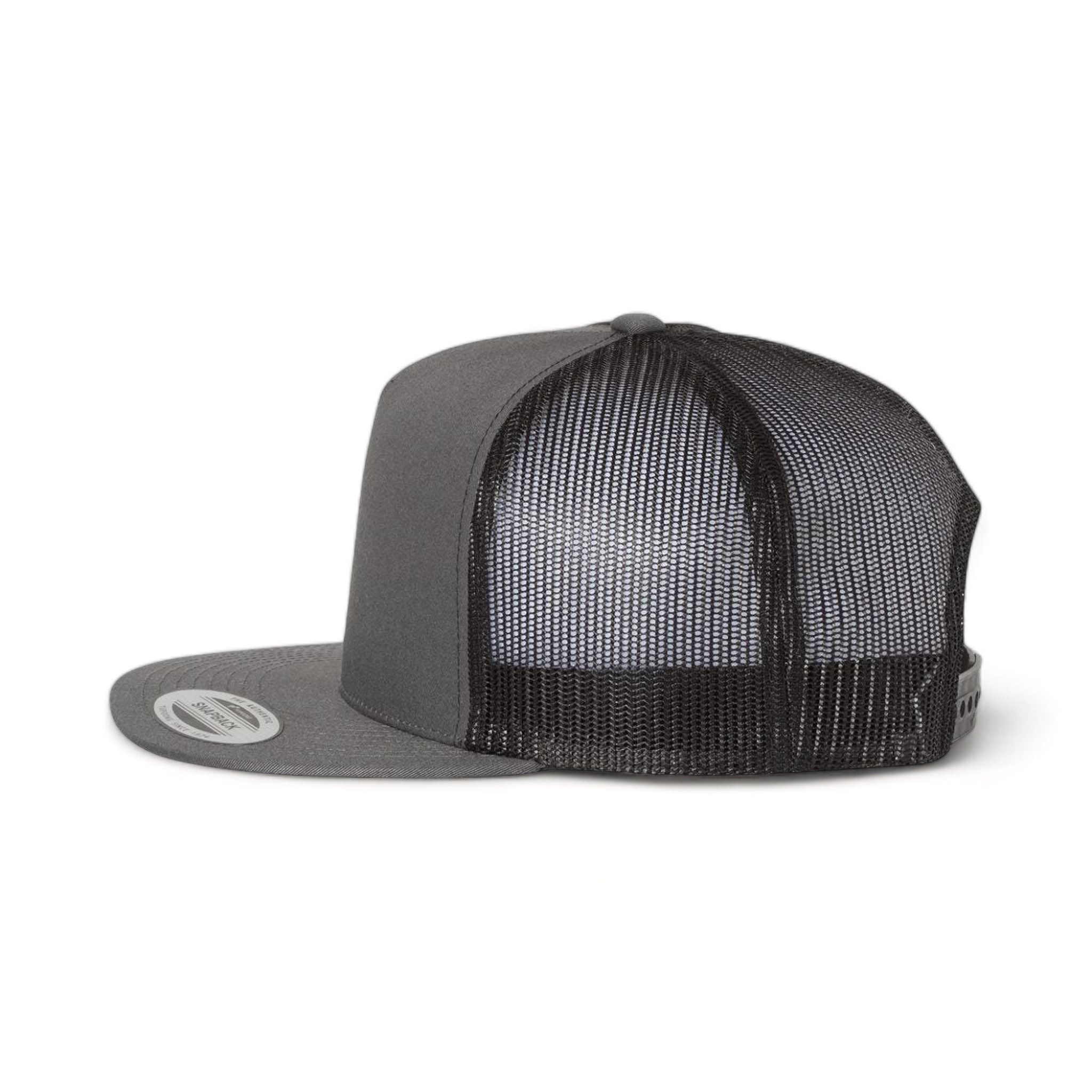Side view of YP Classics 6006 custom hat in charcoal and black