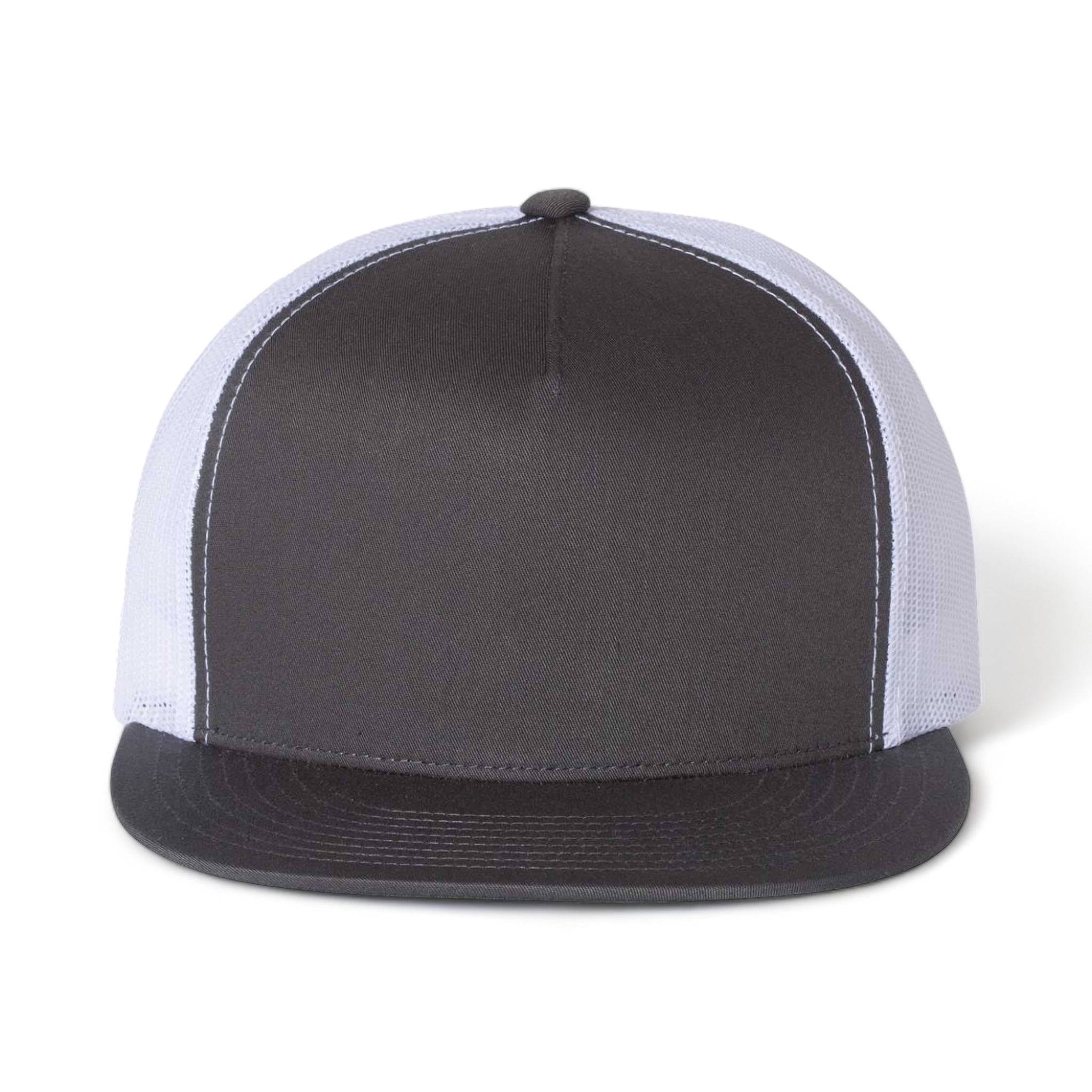 Front view of YP Classics 6006 custom hat in charcoal and white
