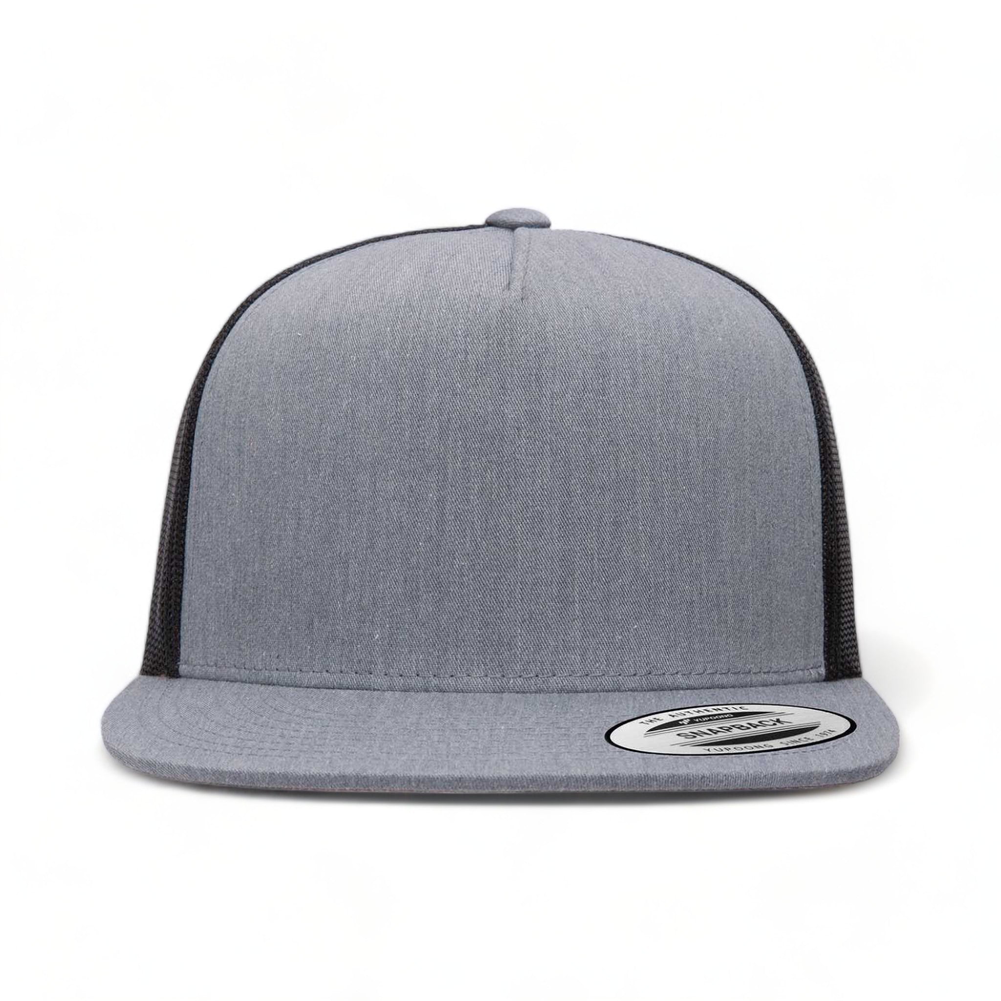Front view of YP Classics 6006 custom hat in heather and black