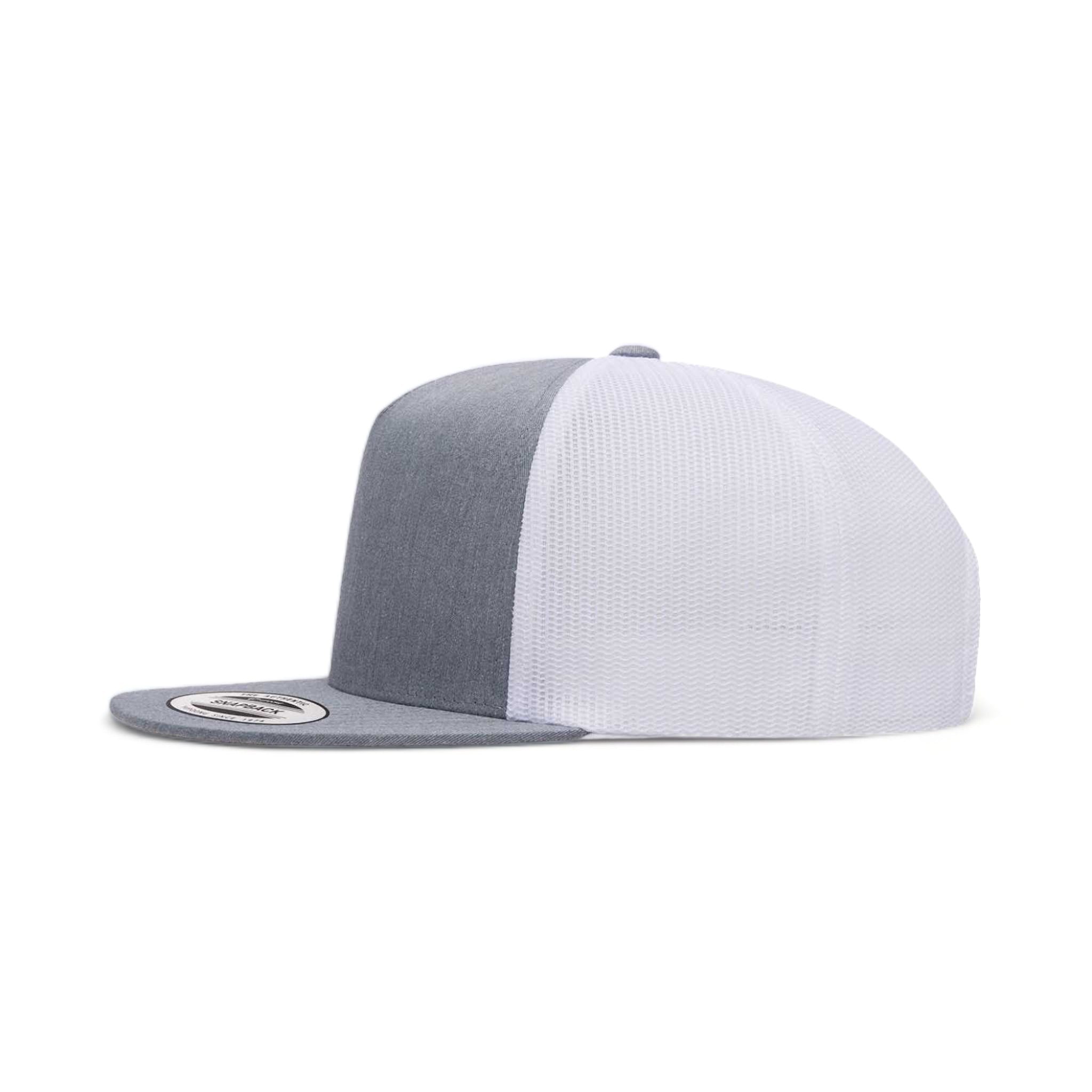 Side view of YP Classics 6006 custom hat in heather and white