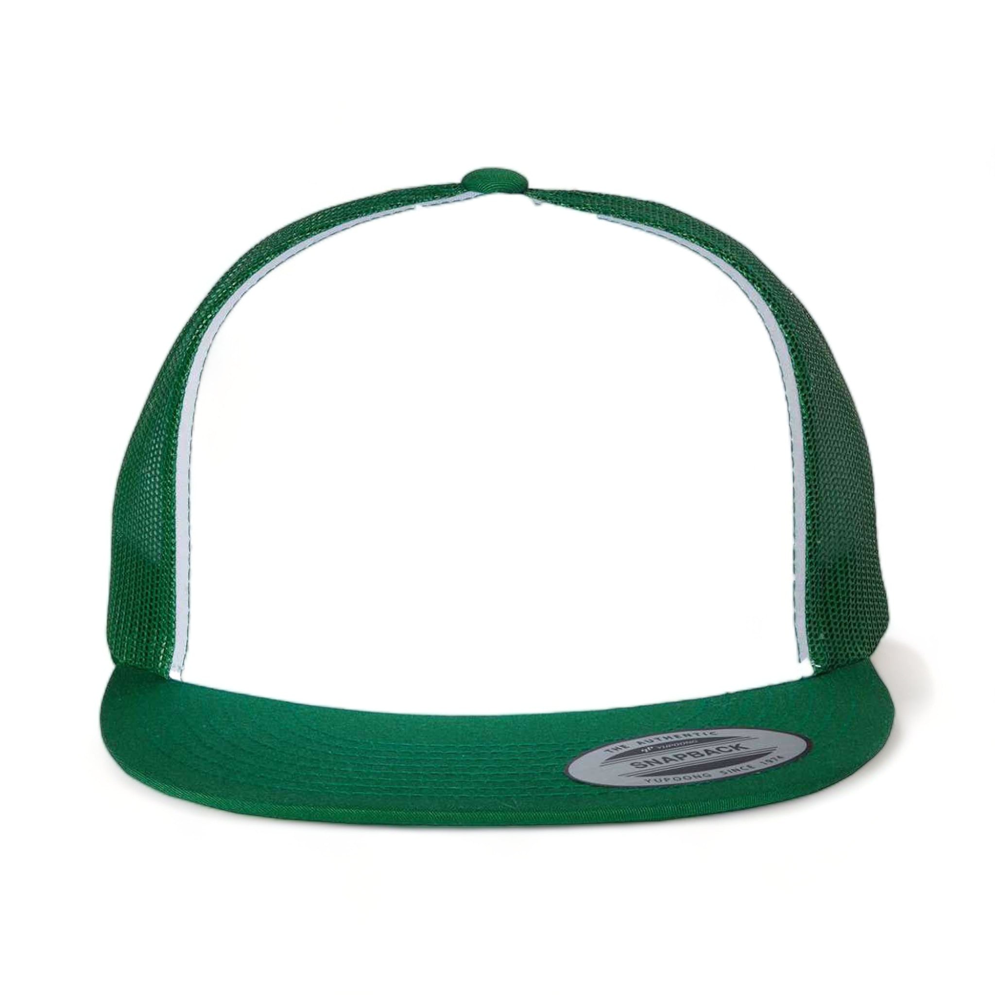 Front view of YP Classics 6006 custom hat in kelly, white and kelly