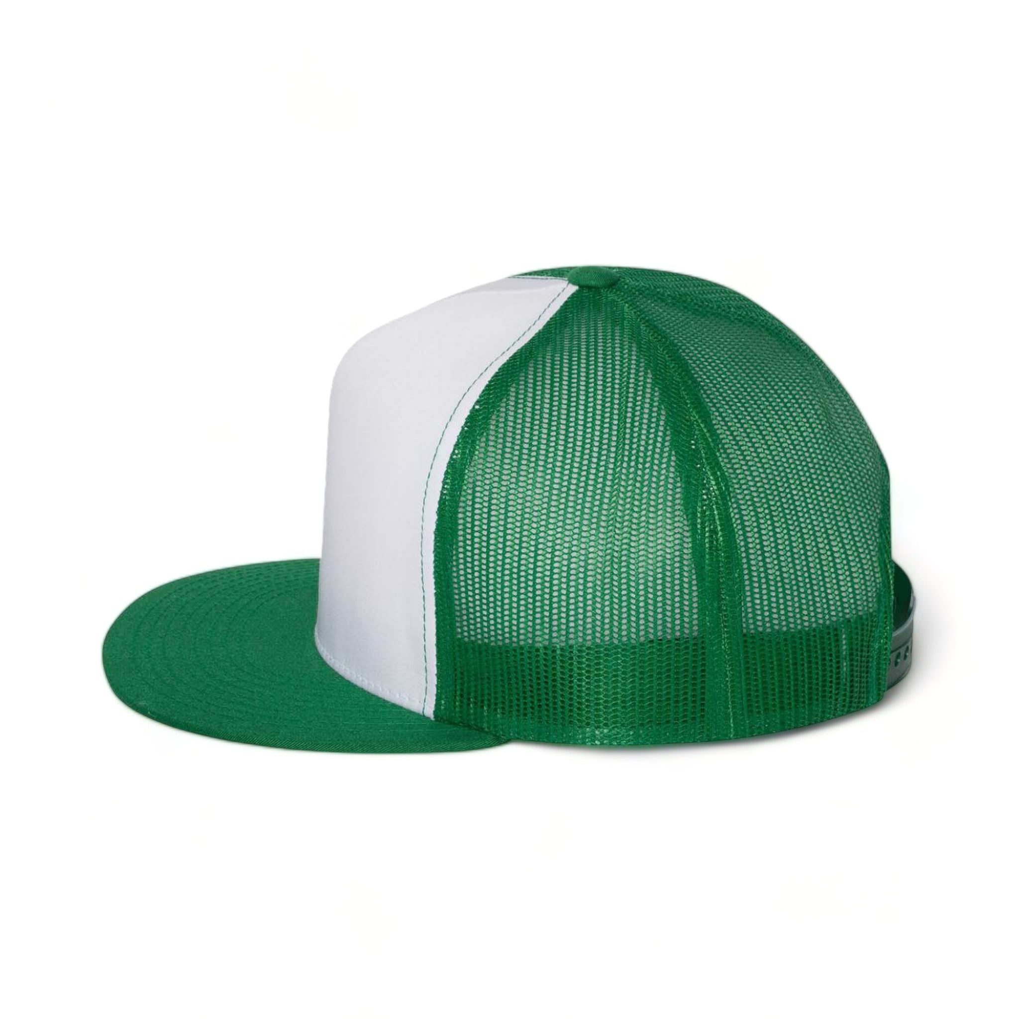 Side view of YP Classics 6006 custom hat in kelly, white and kelly