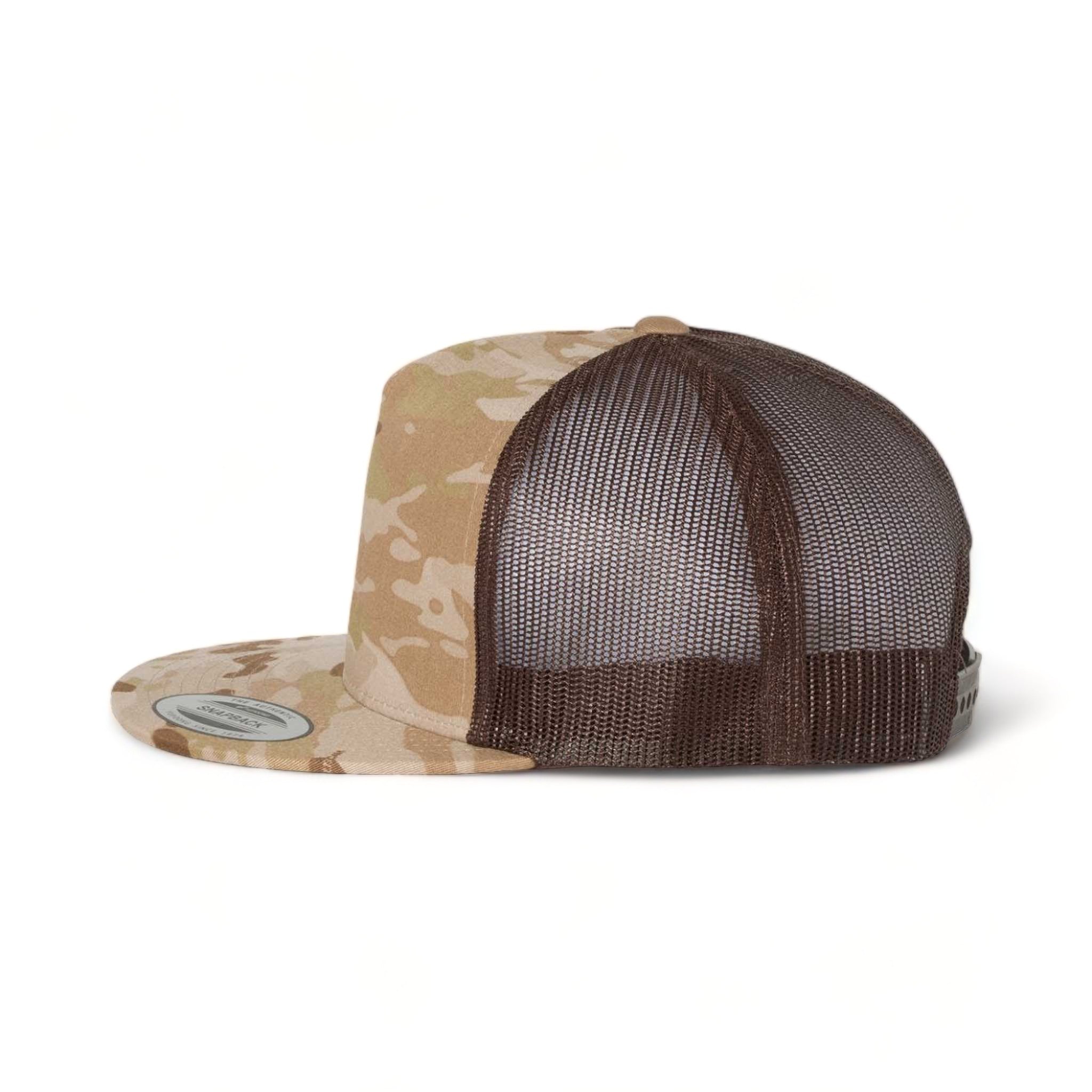 Side view of YP Classics 6006 custom hat in multicam arid and brown