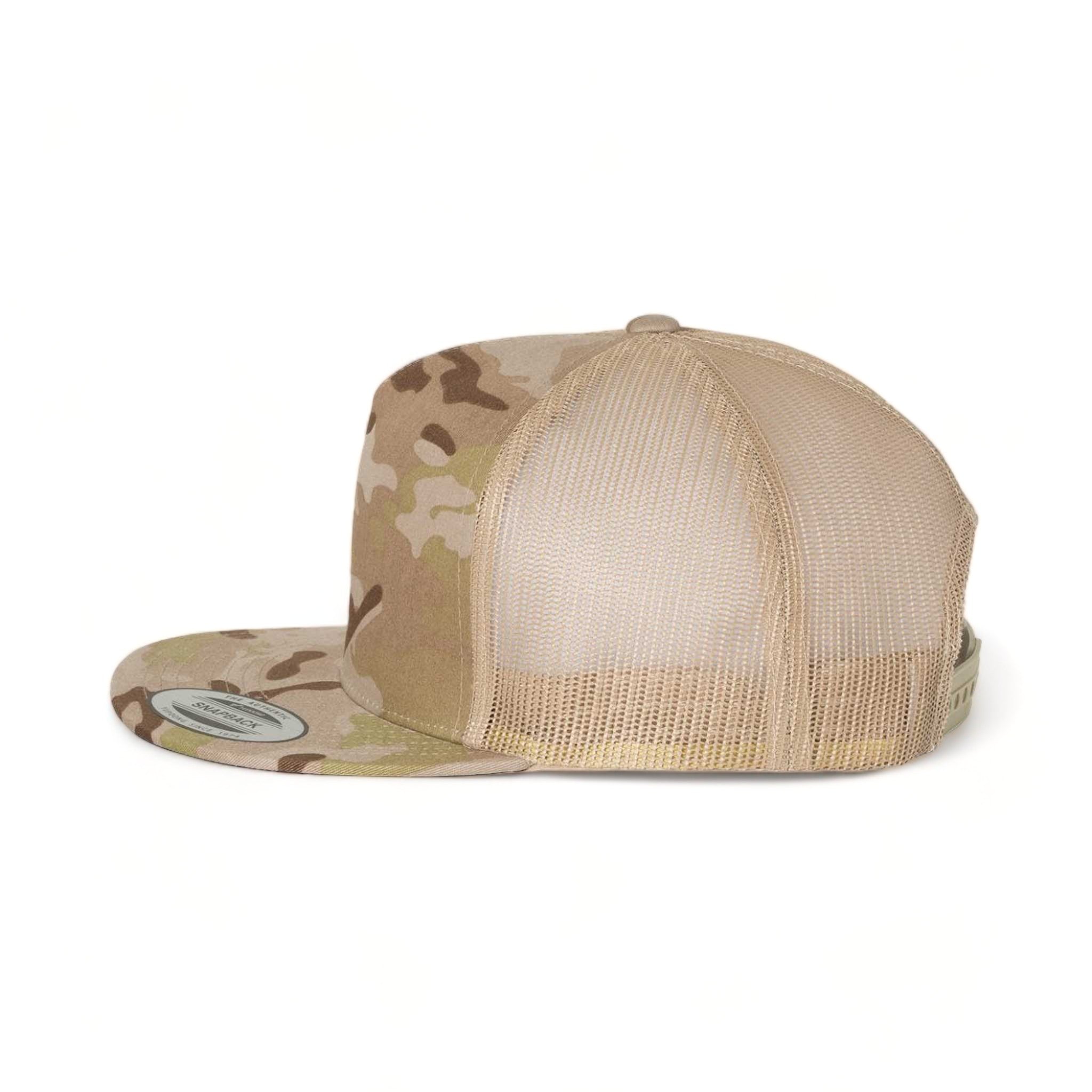 Side view of YP Classics 6006 custom hat in multicam arid and tan