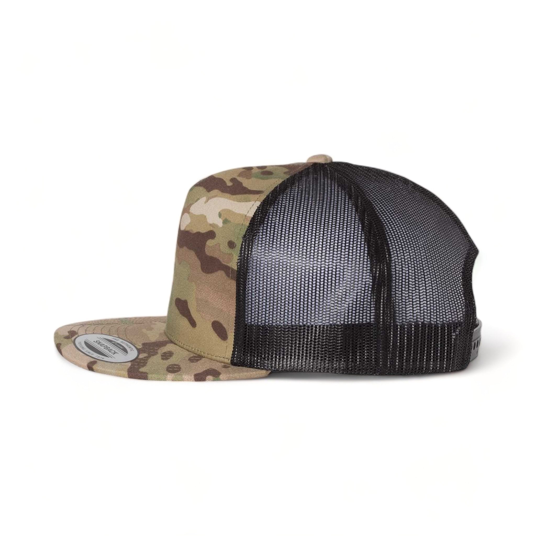 Side view of YP Classics 6006 custom hat in multicam green and black