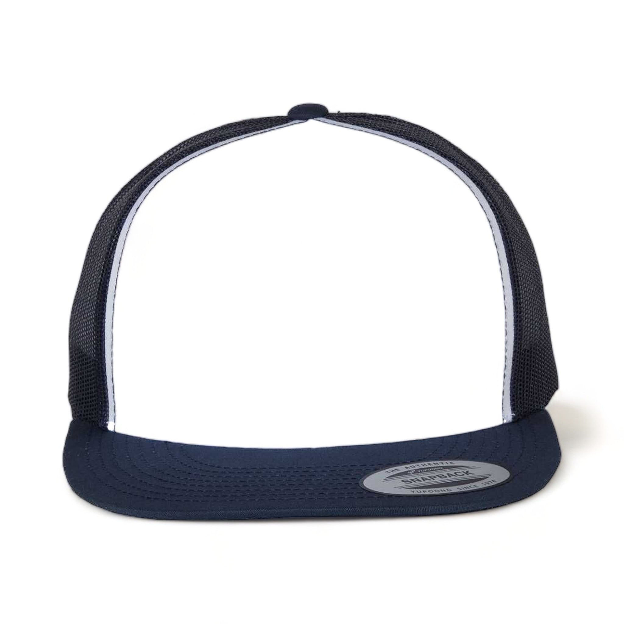 Front view of YP Classics 6006 custom hat in navy, white and navy
