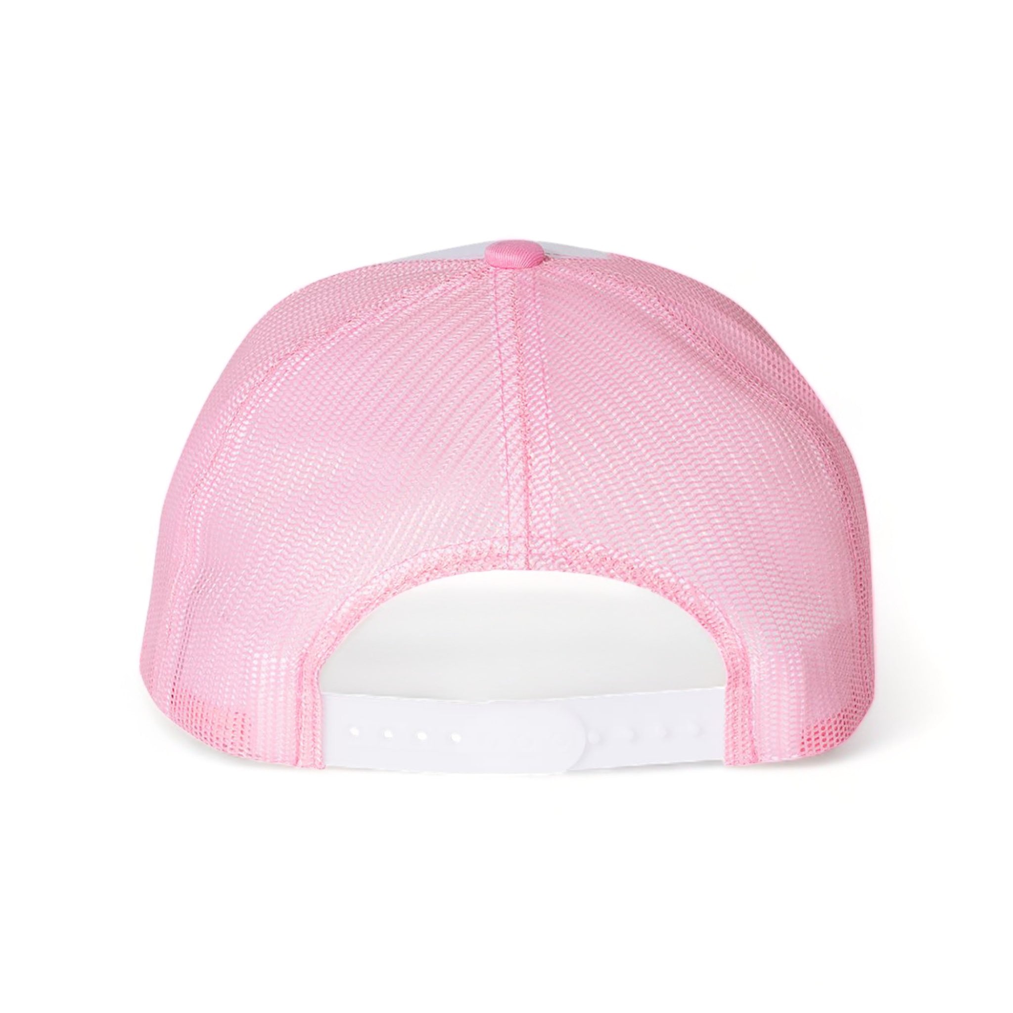 Back view of YP Classics 6006 custom hat in pink, white and pink