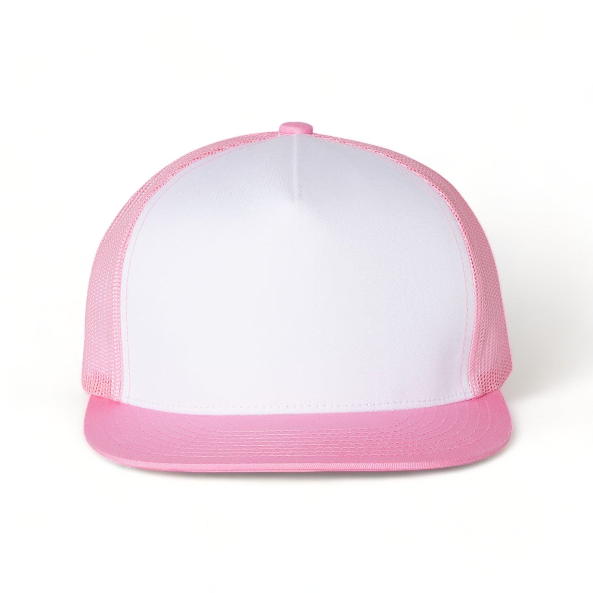 Front view of YP Classics 6006 custom hat in pink, white and pink