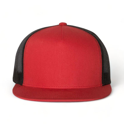 Front view of YP Classics 6006 custom hat in red and black