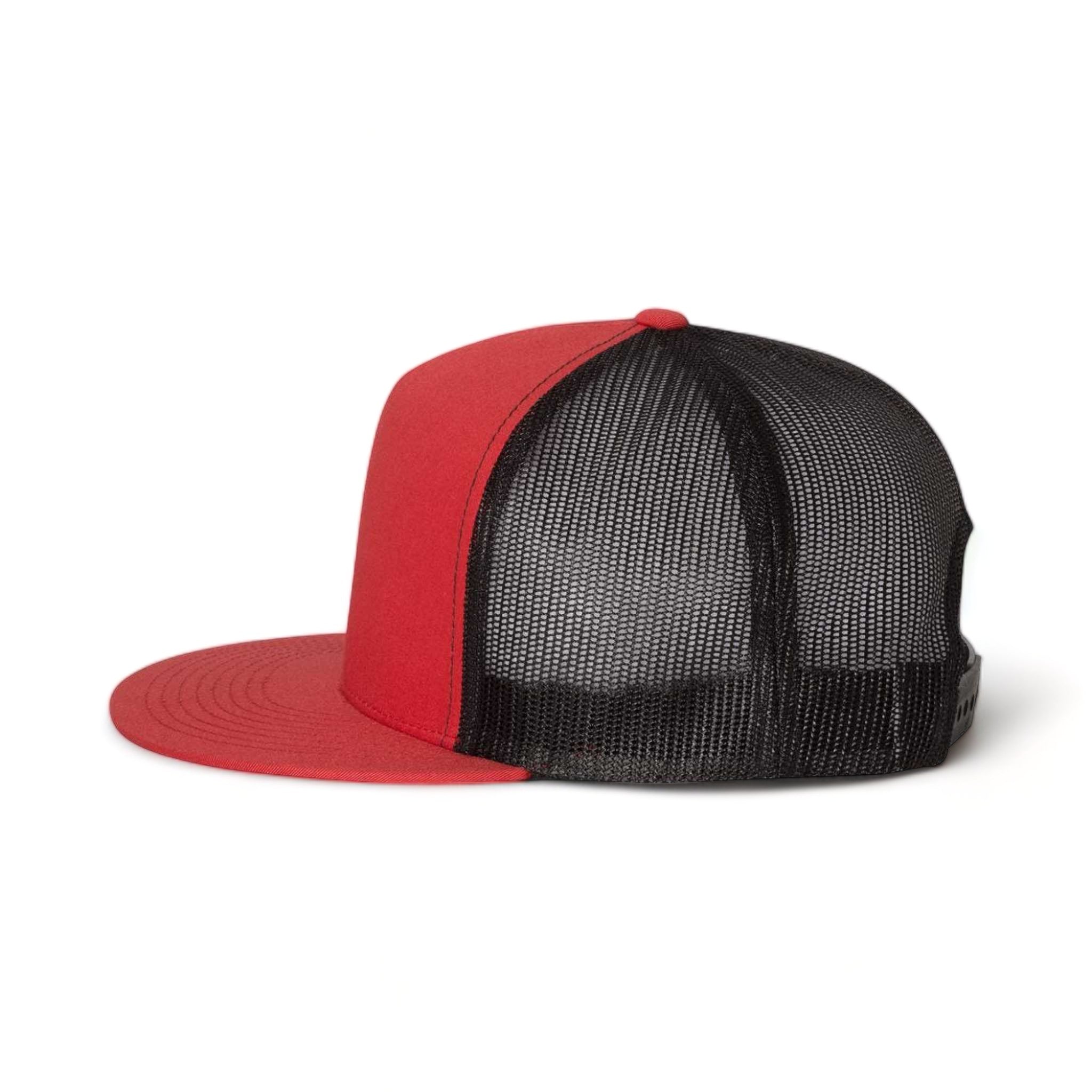 Side view of YP Classics 6006 custom hat in red and black