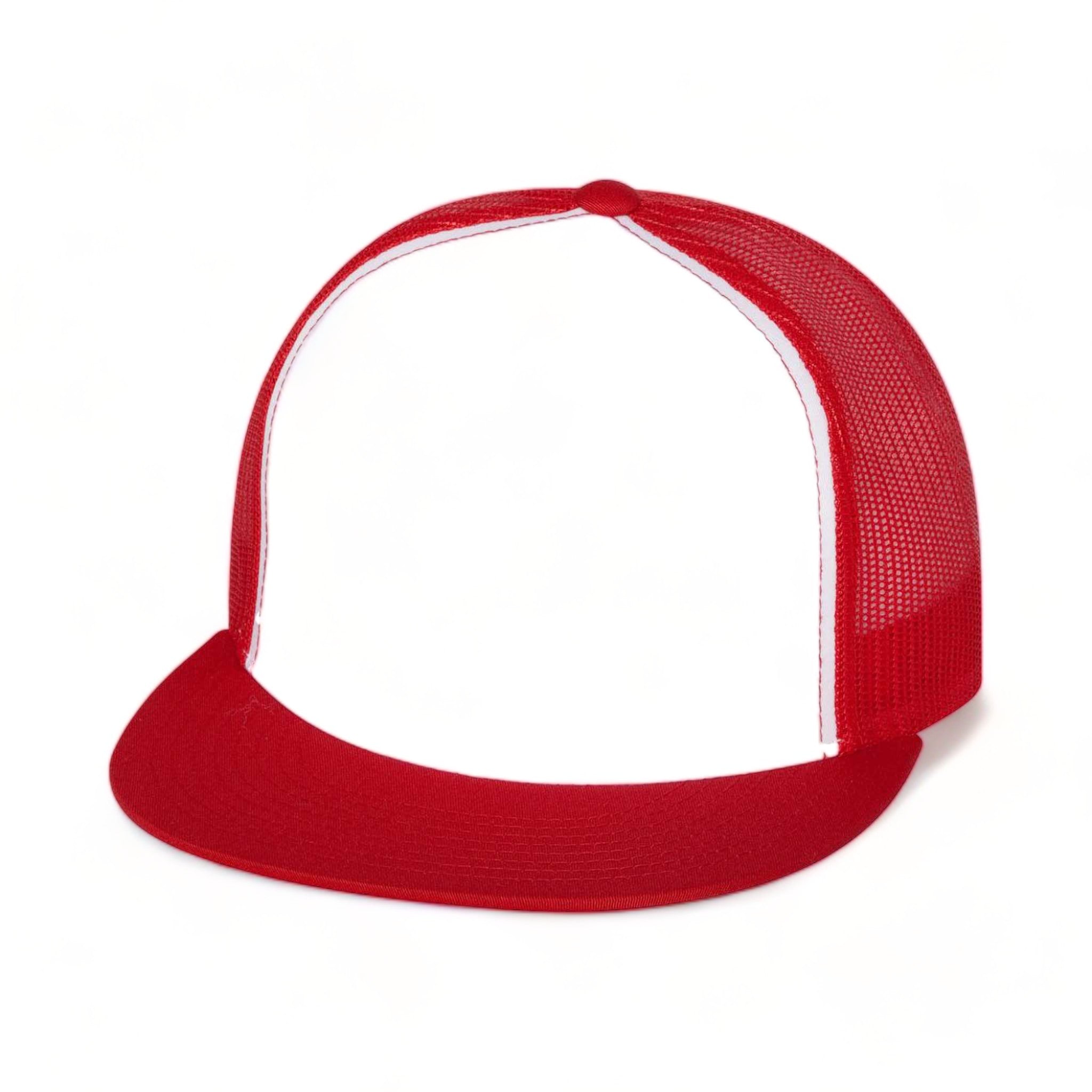 Front view of YP Classics 6006 custom hat in red, white and red