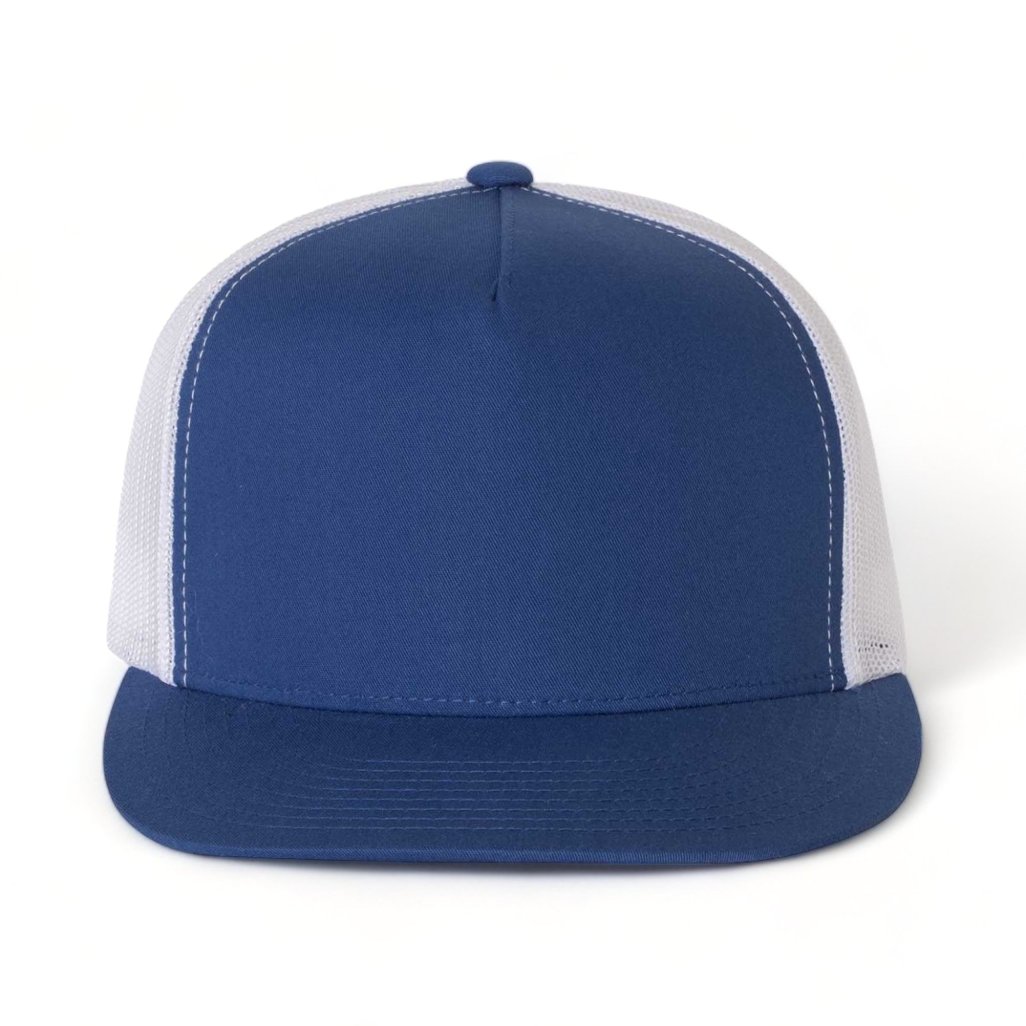 Front view of YP Classics 6006 custom hat in royal and white