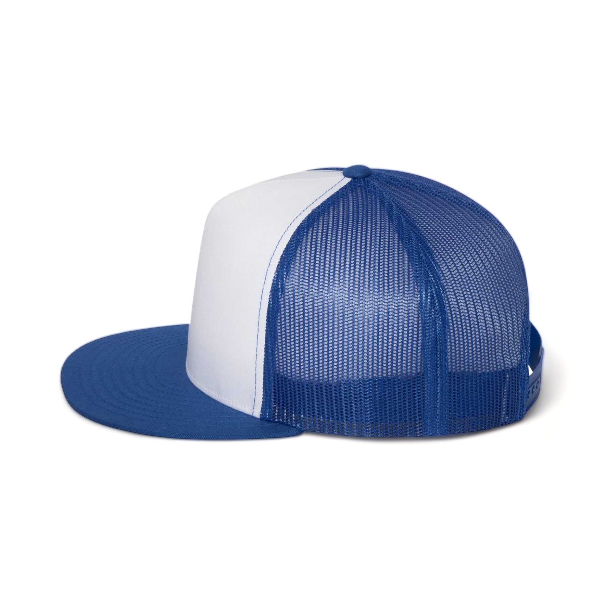 Side view of YP Classics 6006 custom hat in royal, white and royal