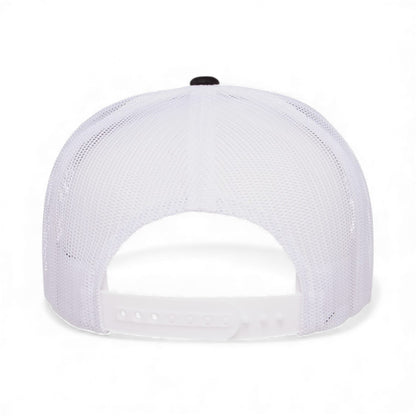 Back view of YP Classics 6006 custom hat in black and white