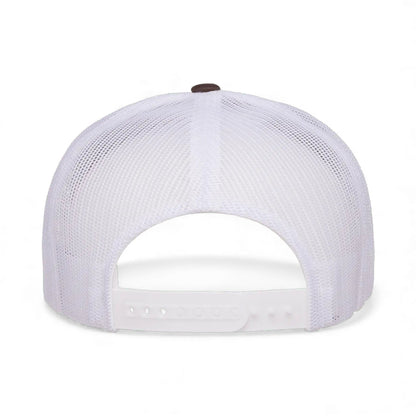 Back view of YP Classics 6006 custom hat in brown and white