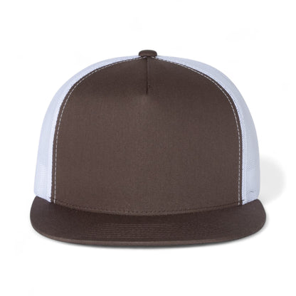 Front view of YP Classics 6006 custom hat in brown and white