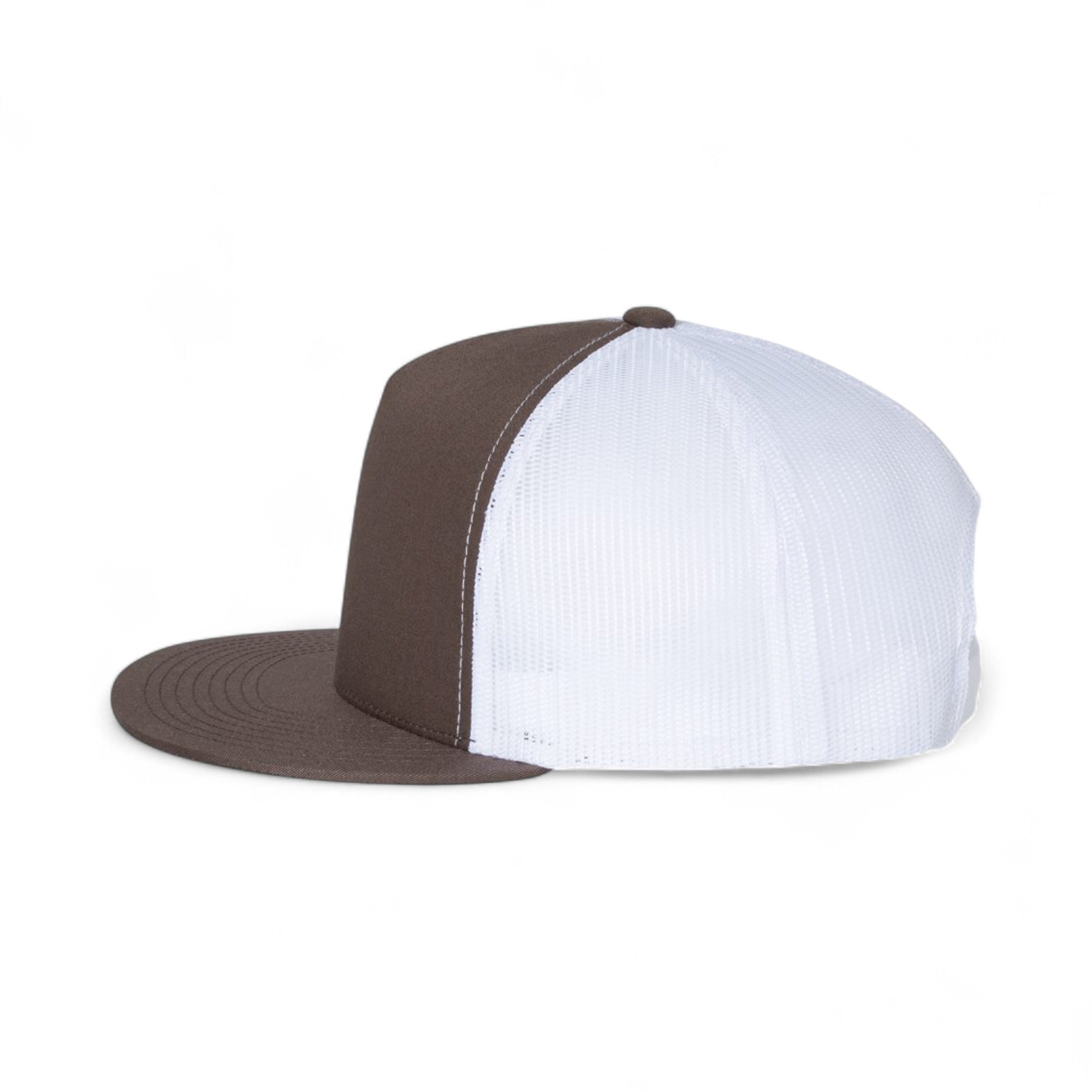Left side view of YP Classics 6006 custom hat in brown and white
