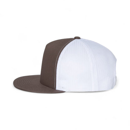 Left side view of YP Classics 6006 custom hat in brown and white