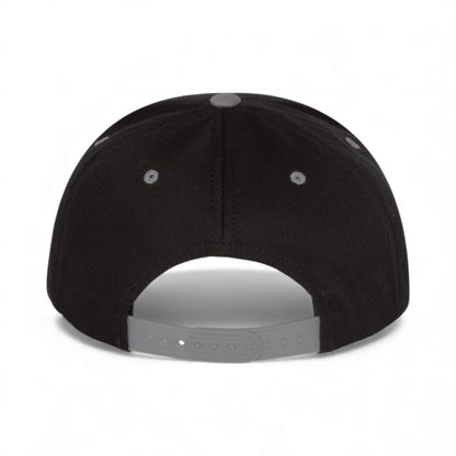 Back view of YP Classics 6007 custom hat in black and grey