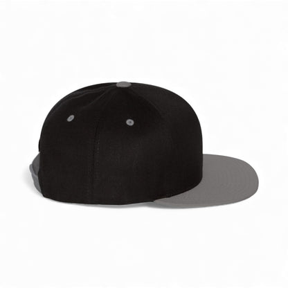 Right side view of YP Classics 6007 custom hat in black and grey