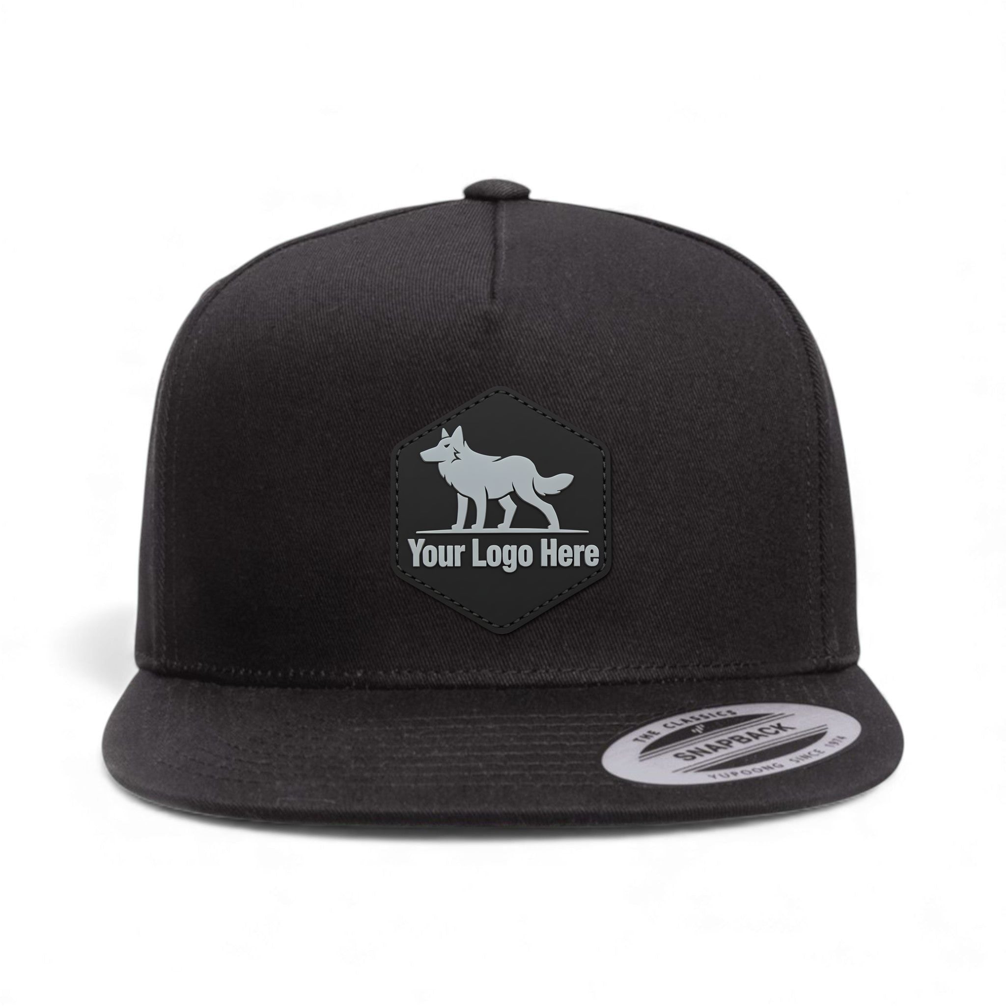 PVC patch preview of YP Classics 6007 custom hat in black