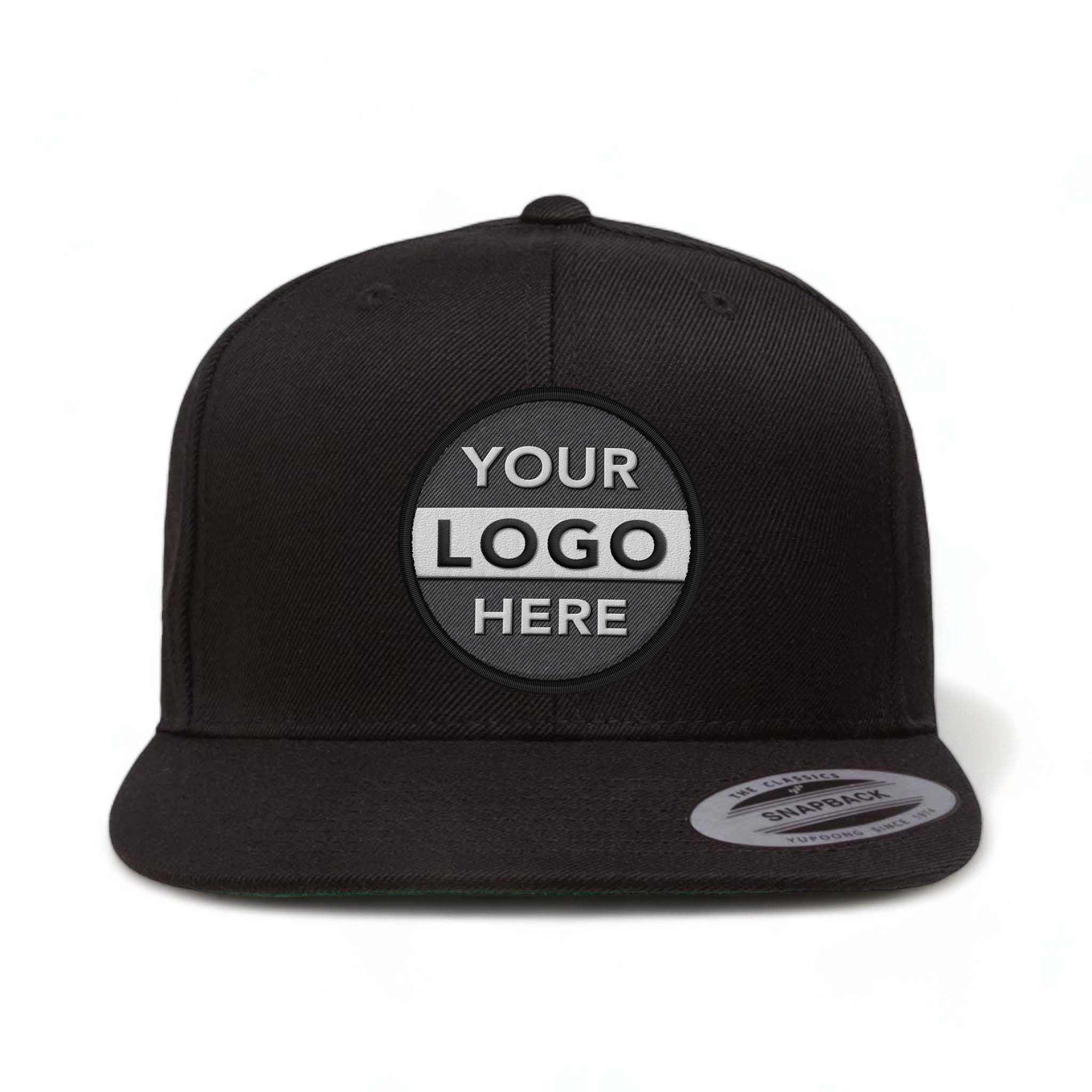 YP Classics 6089M custom embroidered patch hat in black