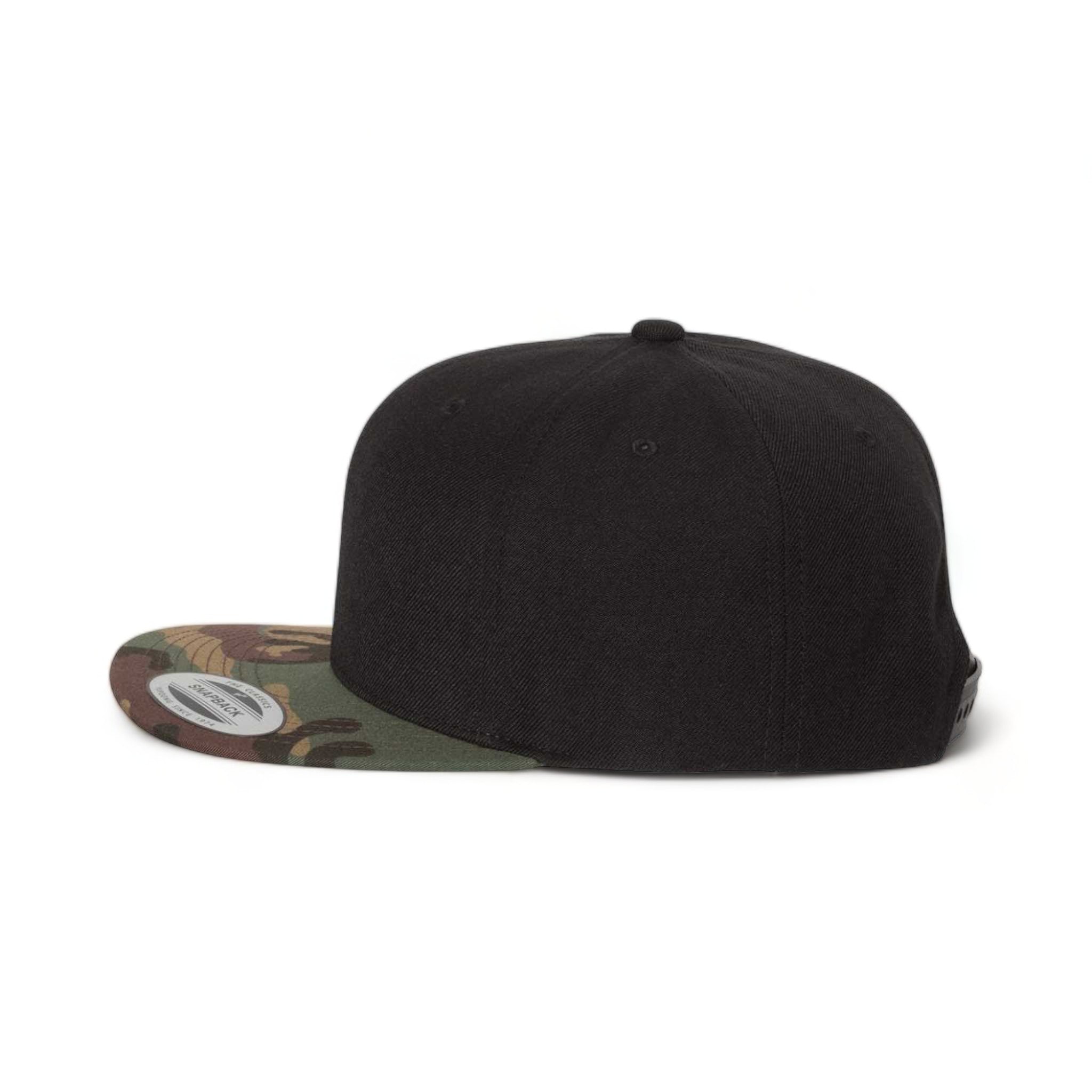 Side view of YP Classics 6089M custom hat in black and camo