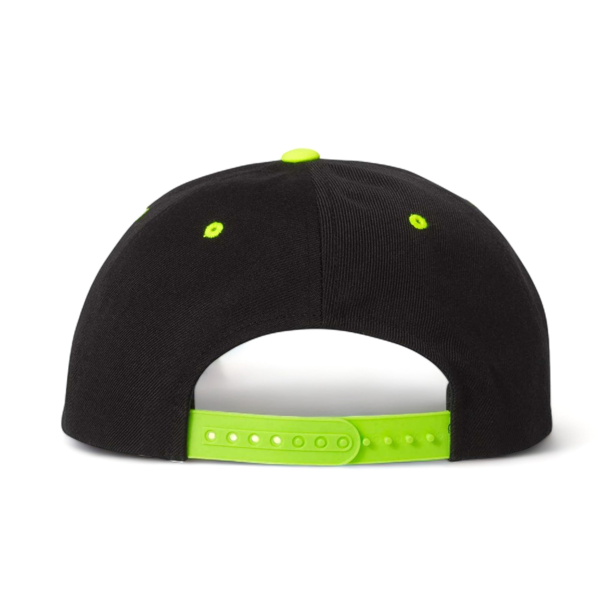Back view of YP Classics 6089M custom hat in black and neon green