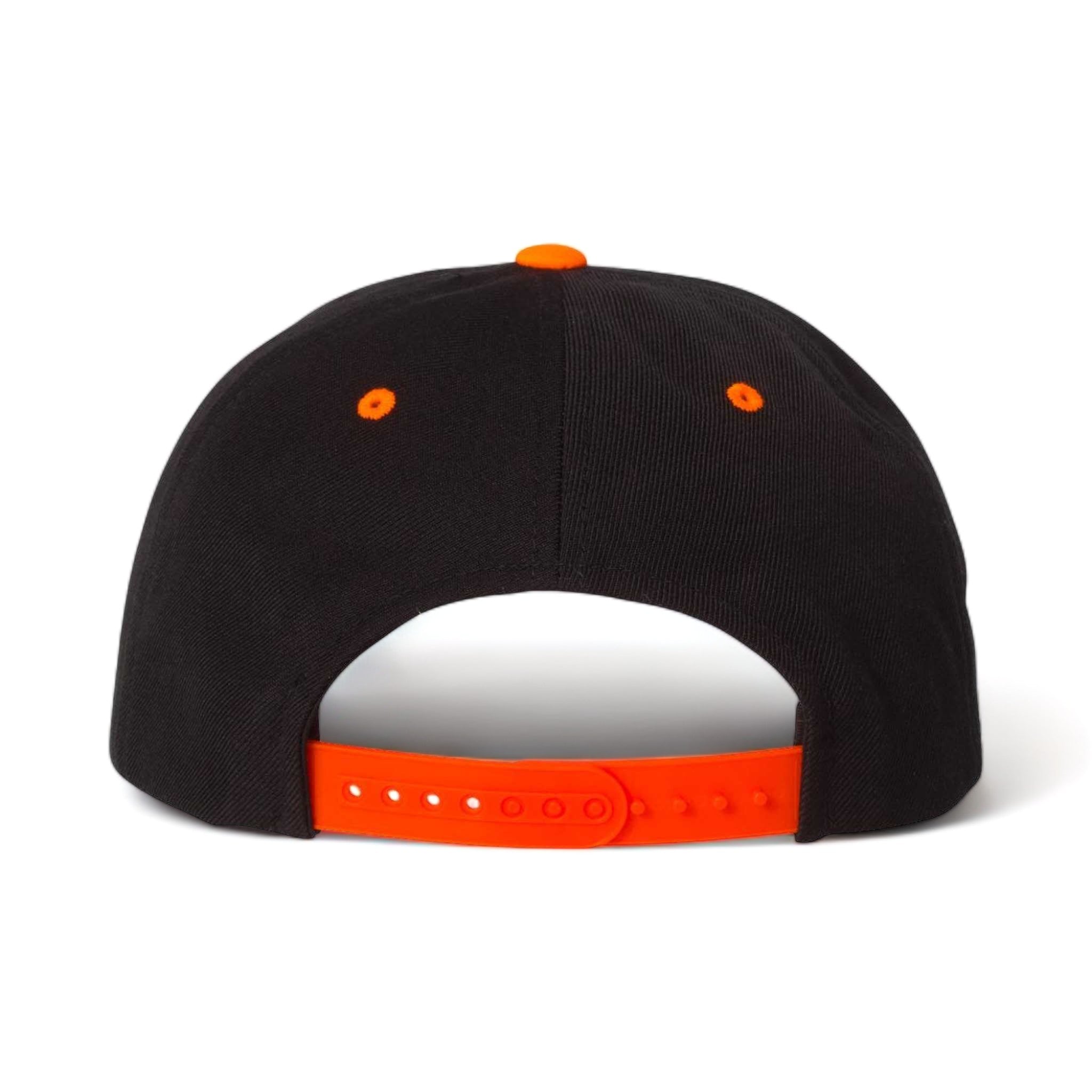 Back view of YP Classics 6089M custom hat in black and neon orange