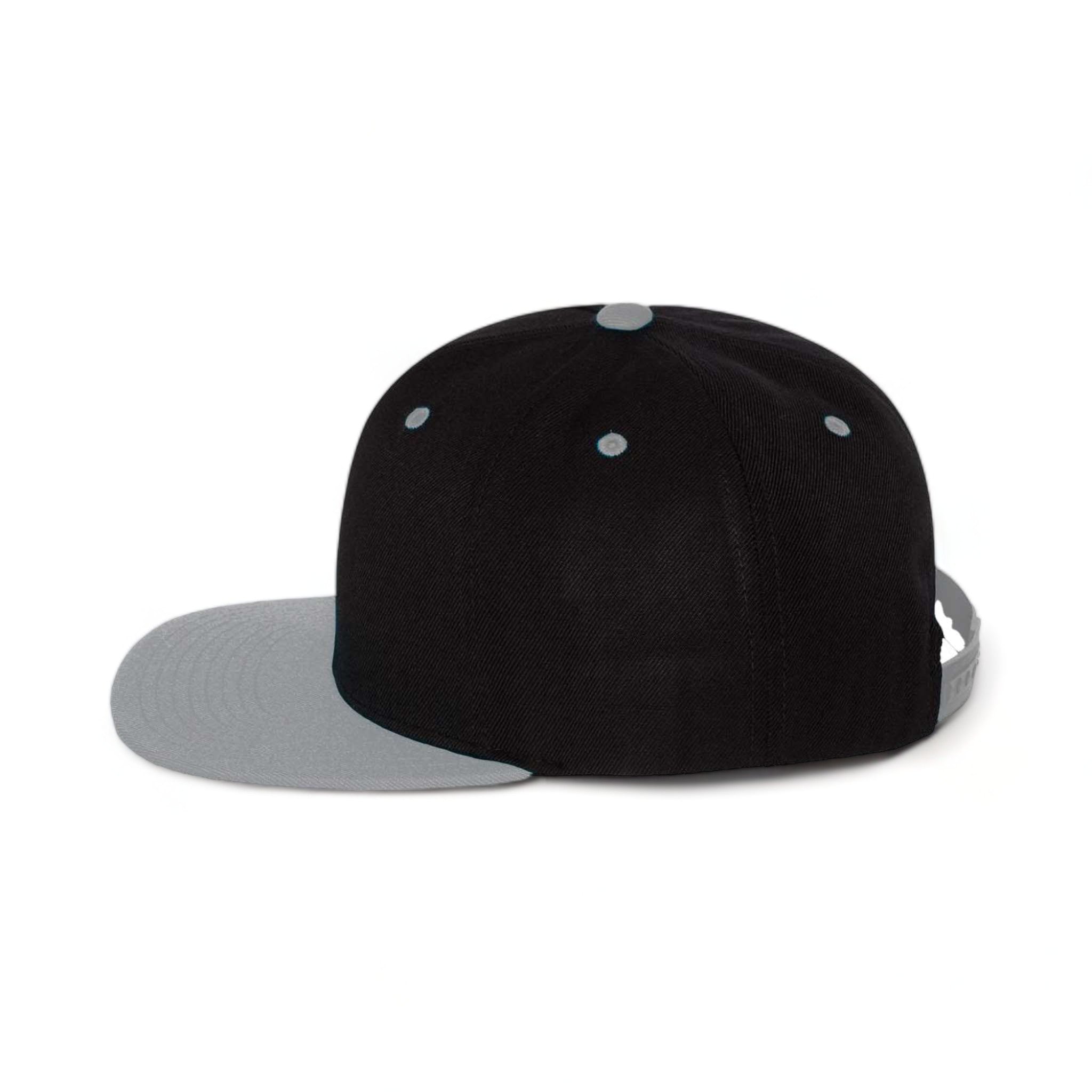 Side view of YP Classics 6089M custom hat in black and silver