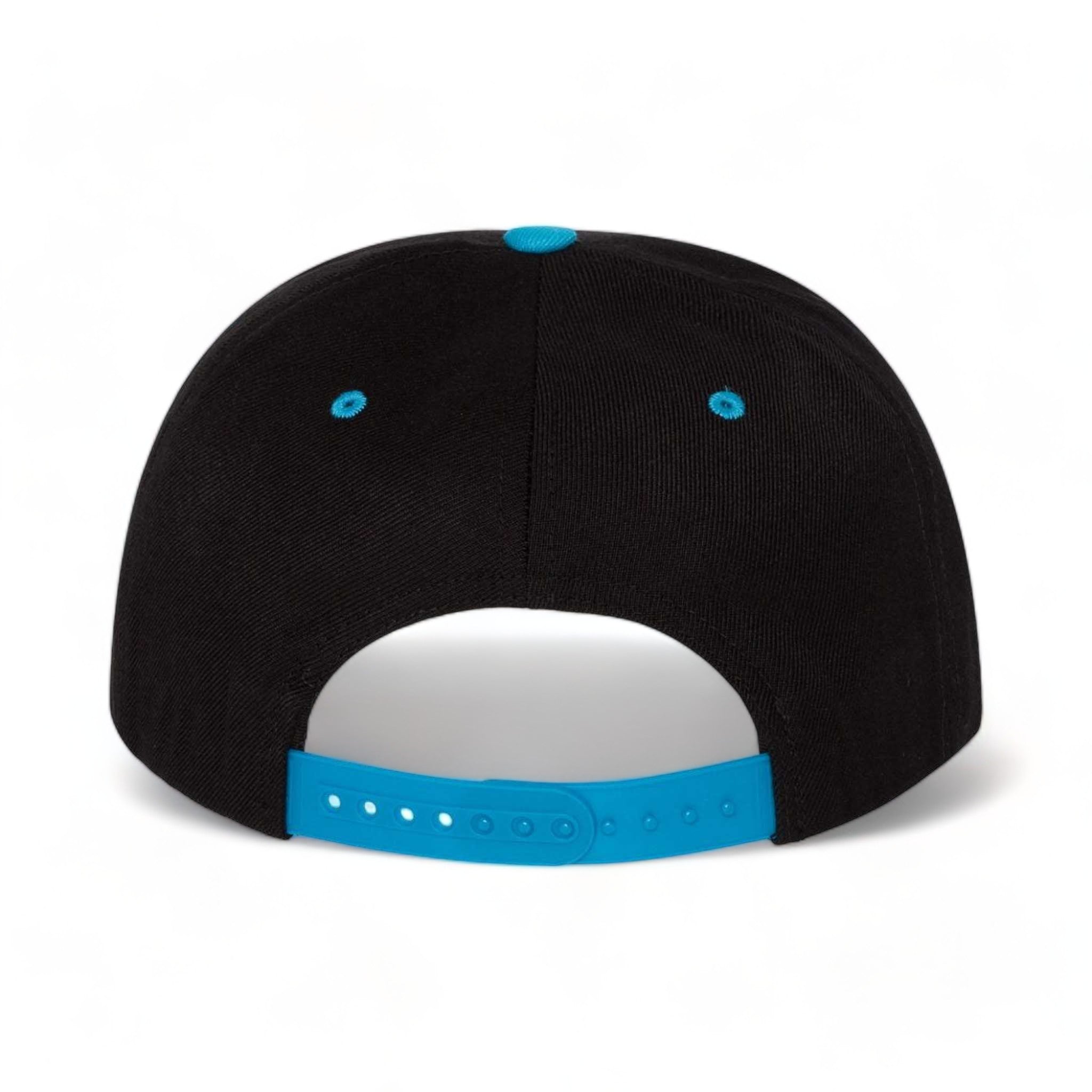 Back view of YP Classics 6089M custom hat in black and teal