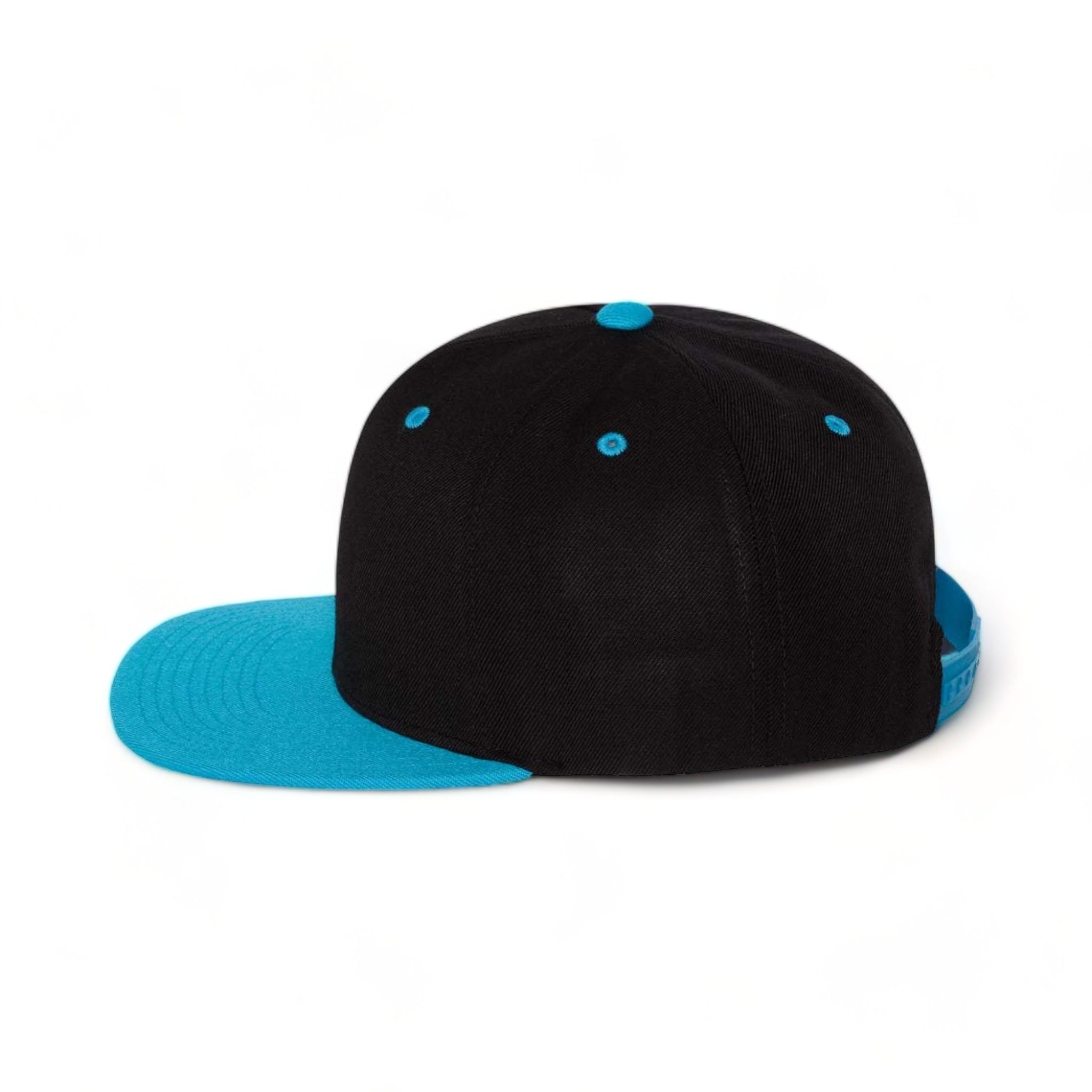 Side view of YP Classics 6089M custom hat in black and teal