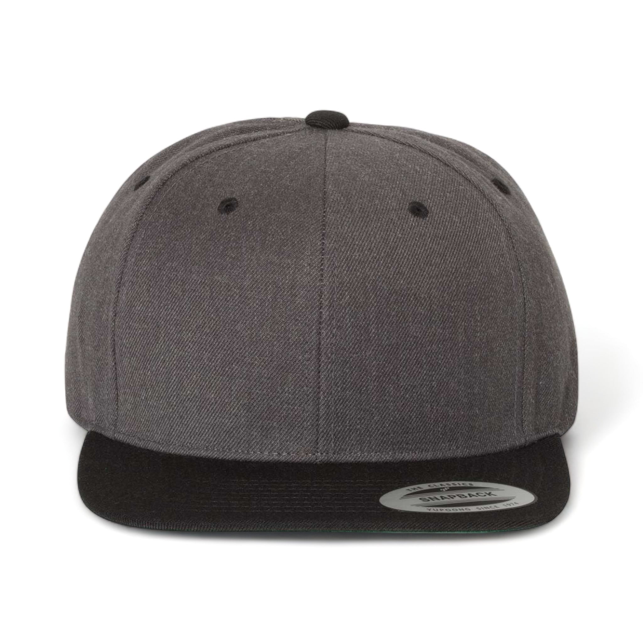 Front view of YP Classics 6089M custom hat in dark heather and black
