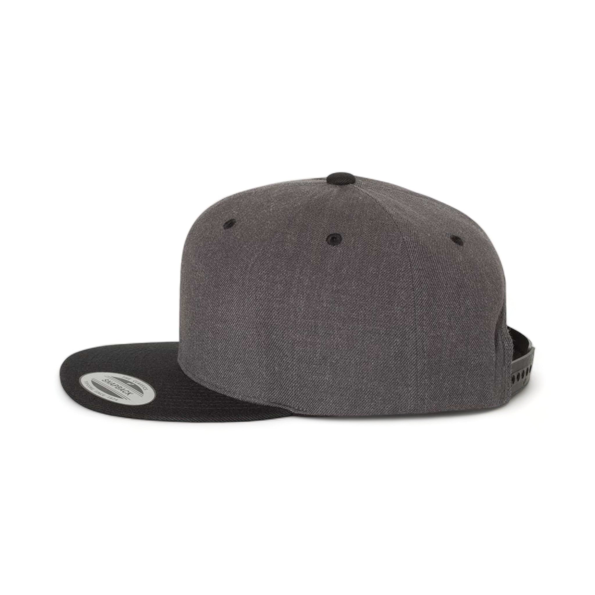 Side view of YP Classics 6089M custom hat in dark heather and black