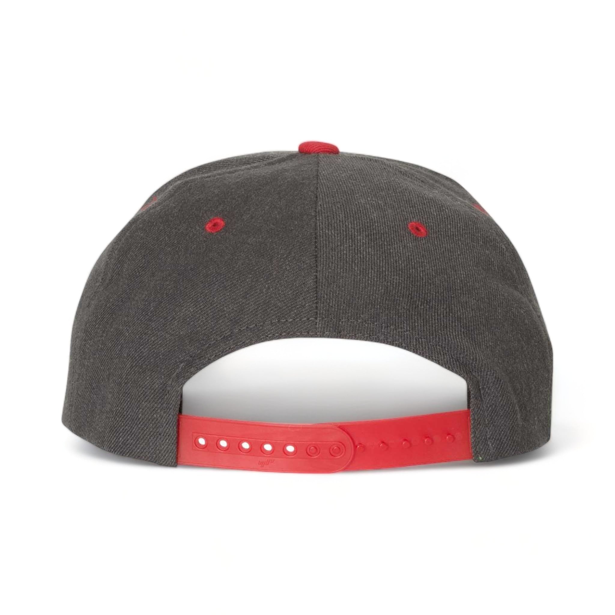 Back view of YP Classics 6089M custom hat in dark heather and red