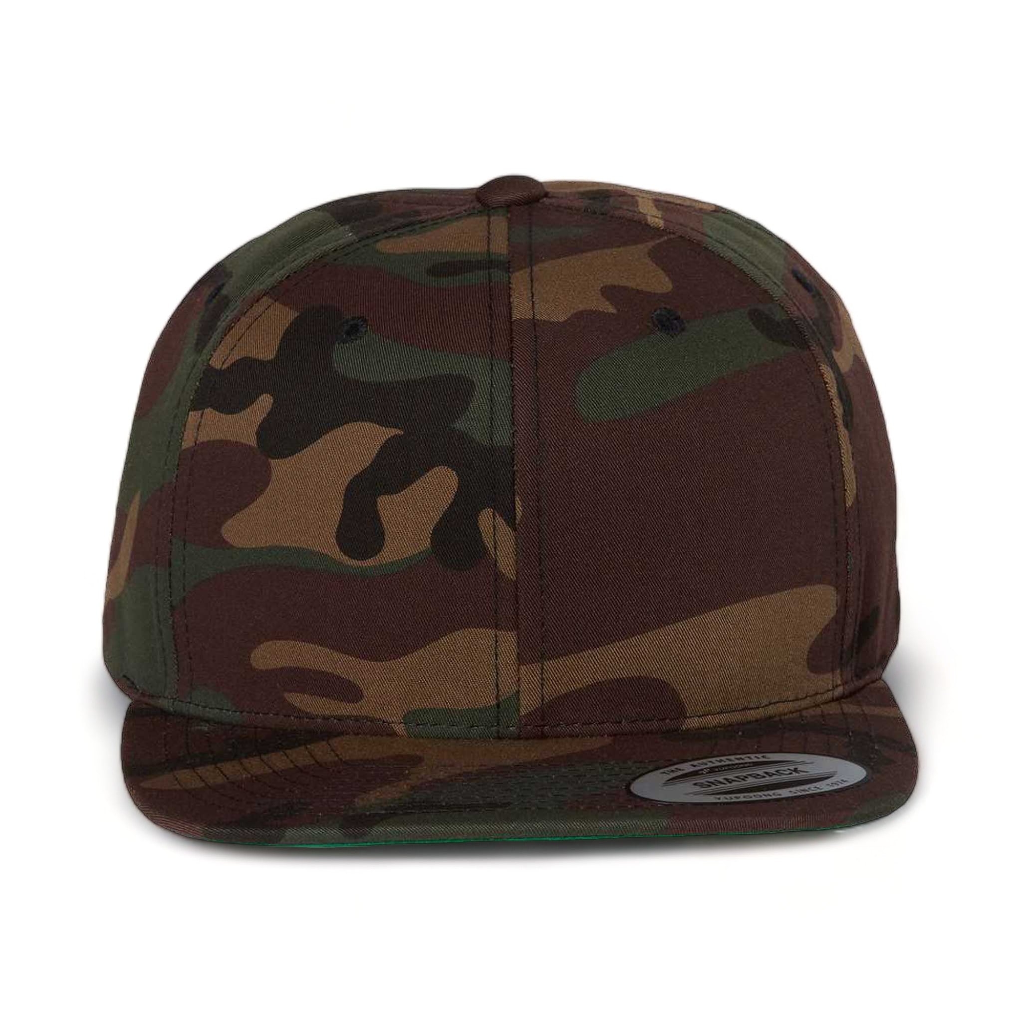 Front view of YP Classics 6089M custom hat in green camo