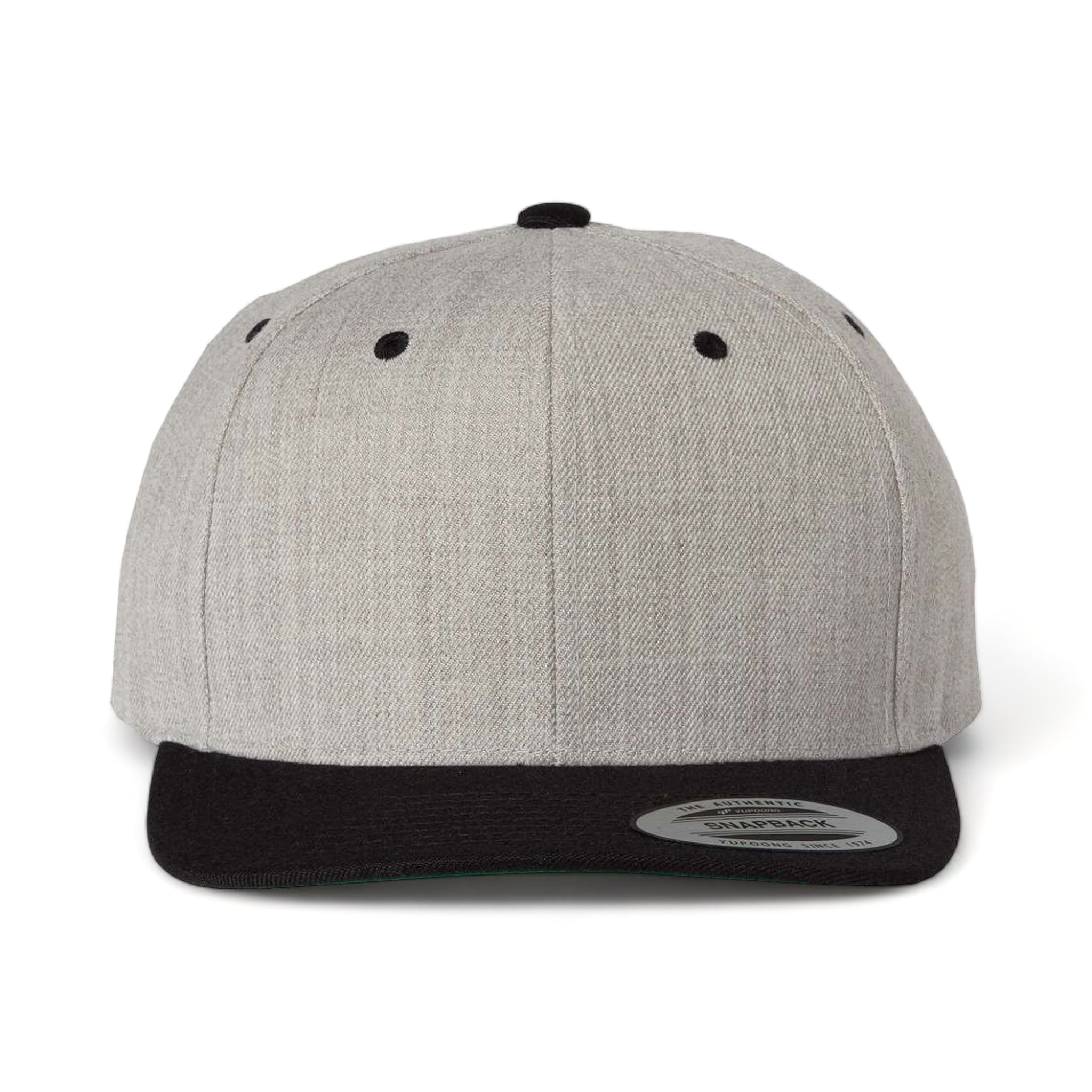 Front view of YP Classics 6089M custom hat in heather and black