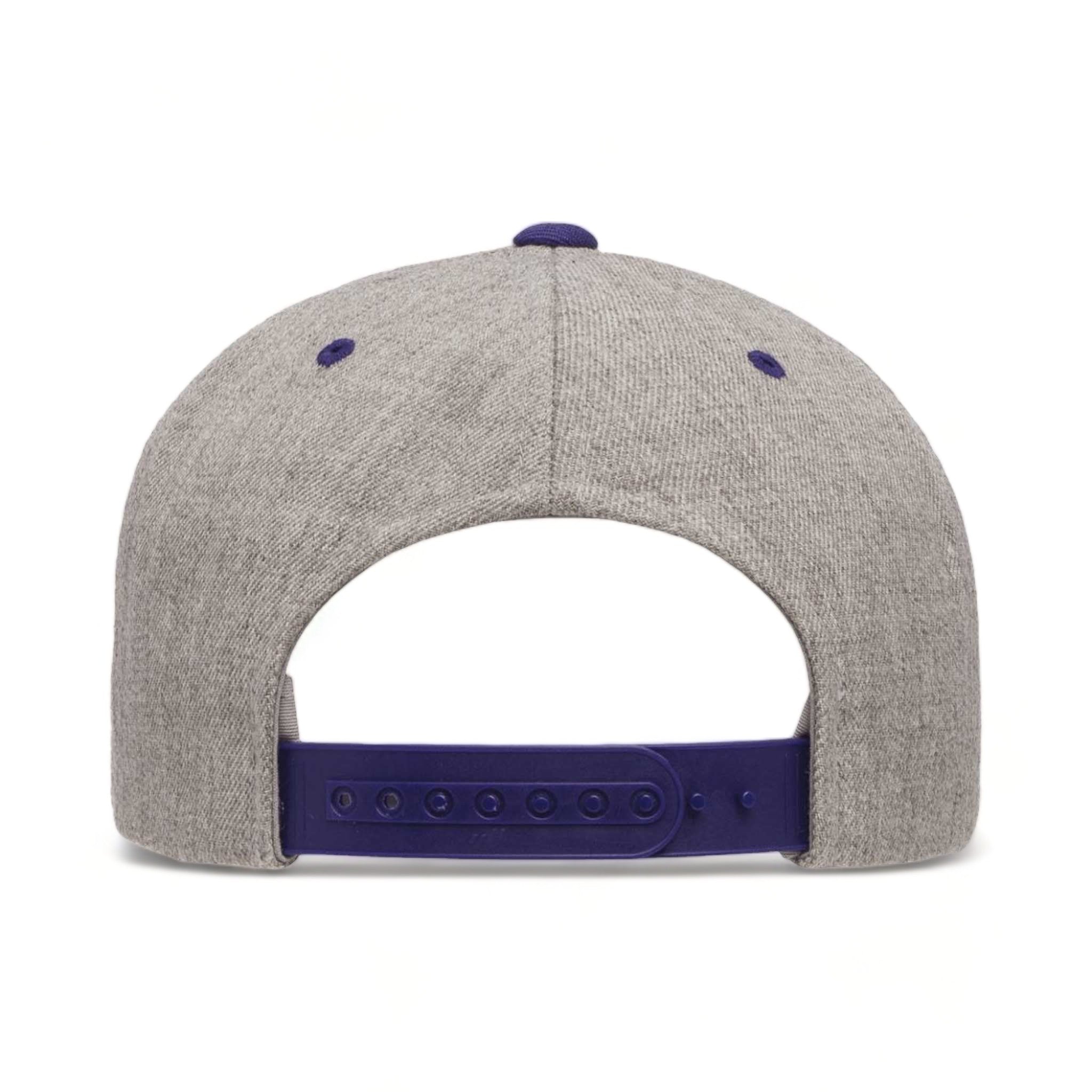 Back view of YP Classics 6089M custom hat in heather grey and purple