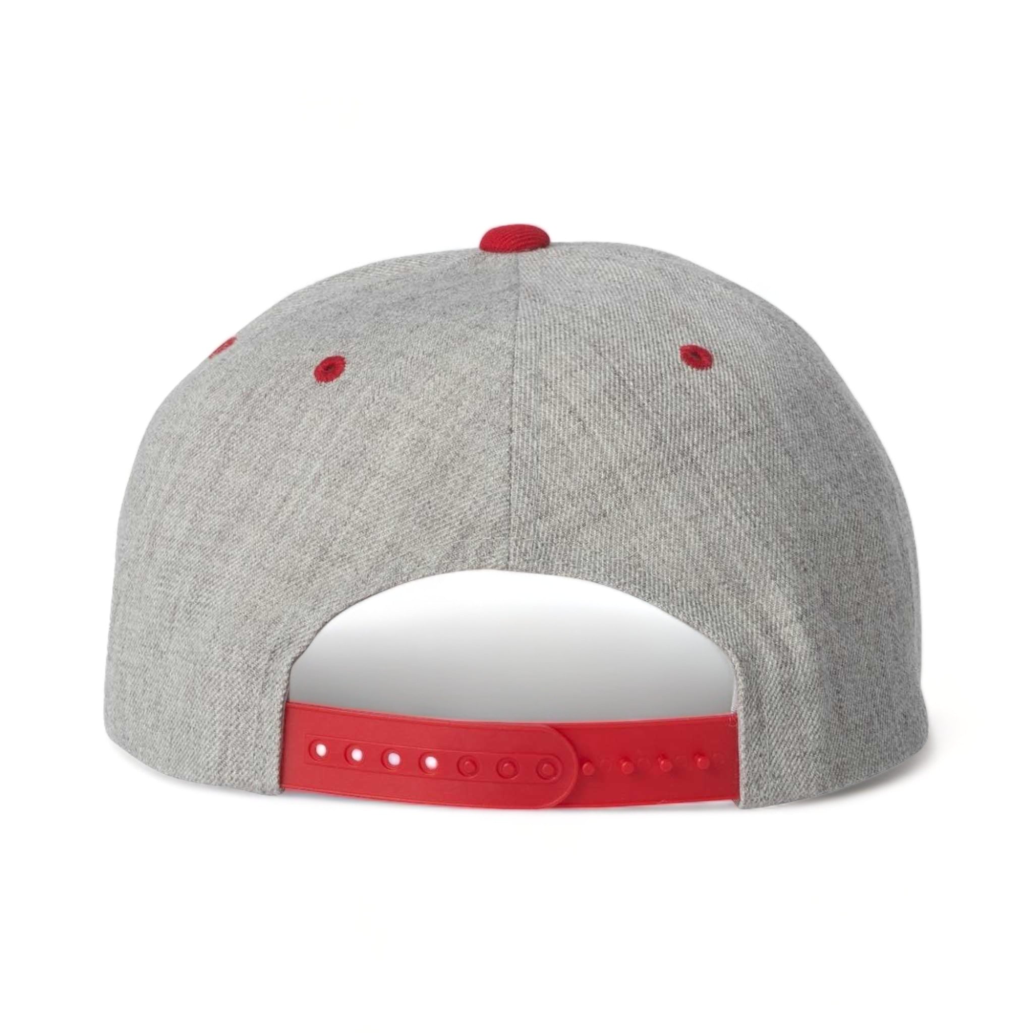 Back view of YP Classics 6089M custom hat in heather grey and red