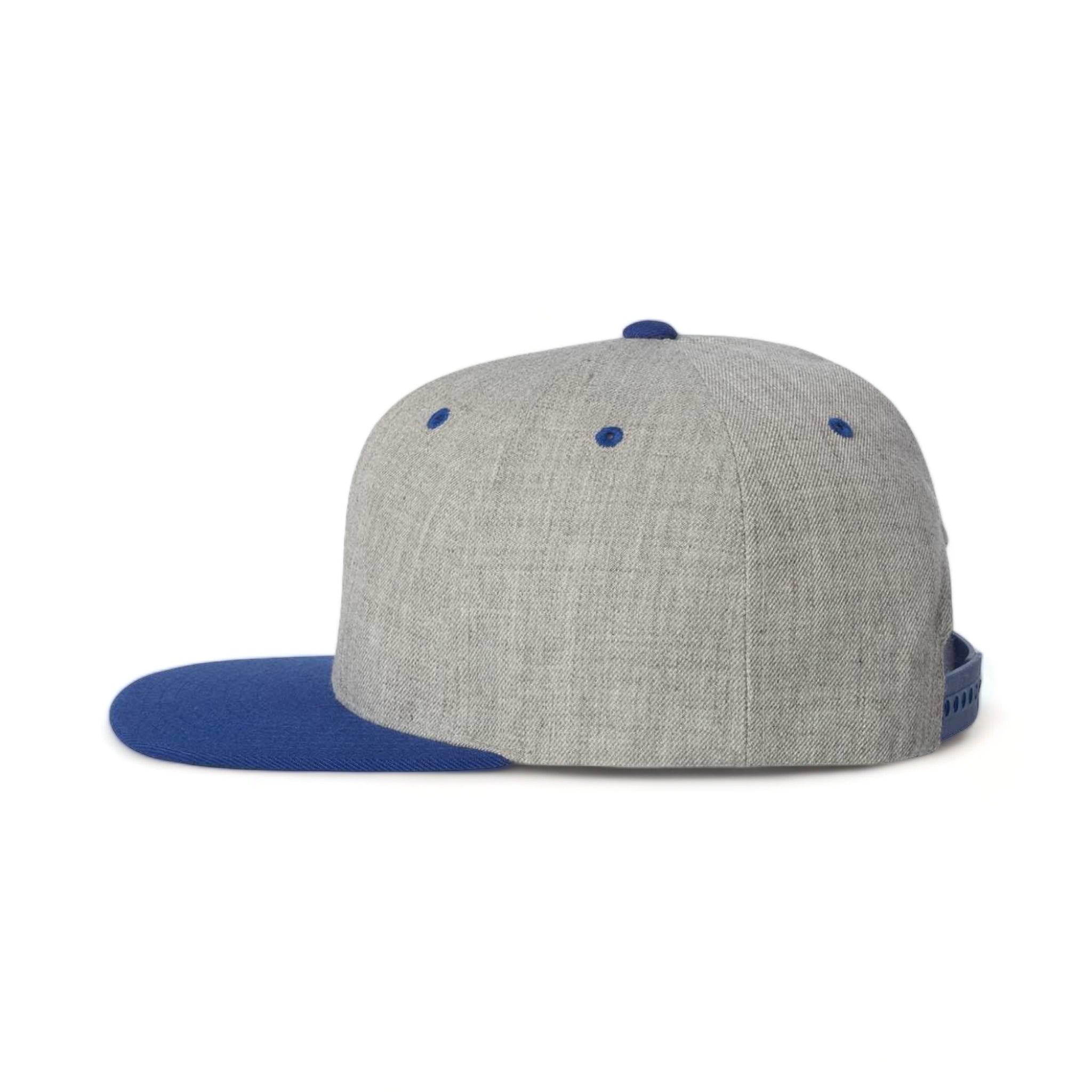 Side view of YP Classics 6089M custom hat in heather grey and royal