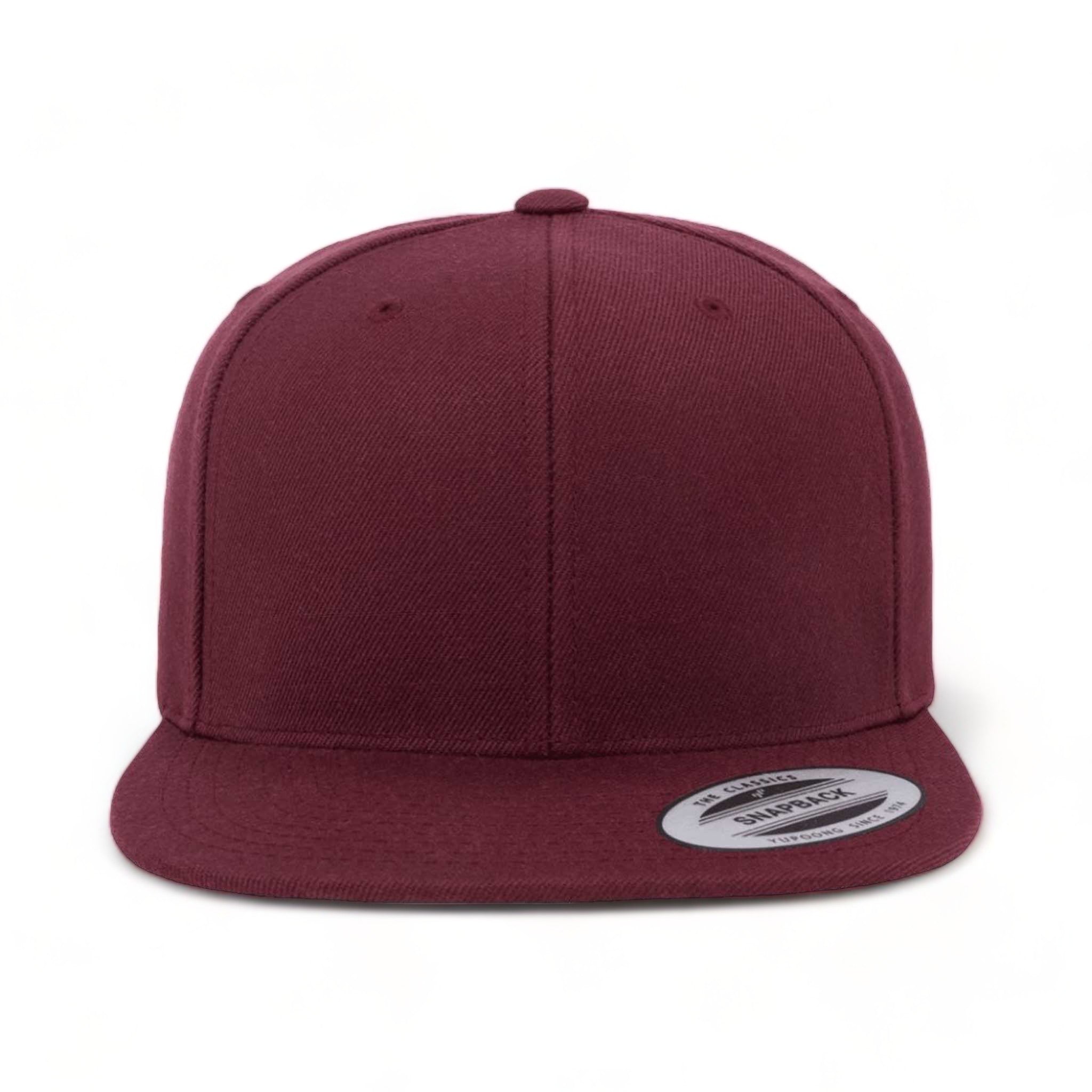 Front view of YP Classics 6089M custom hat in maroon