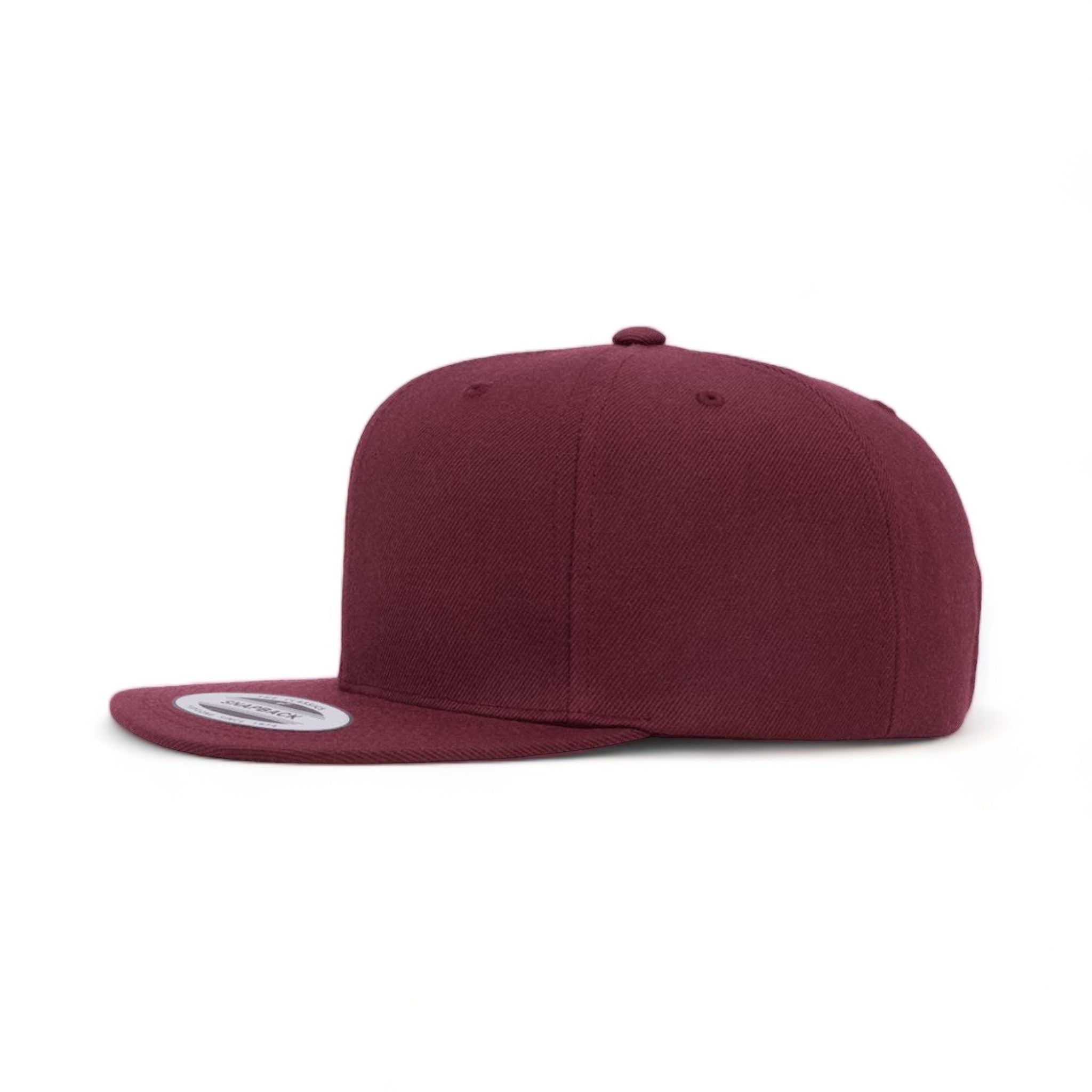 Side view of YP Classics 6089M custom hat in maroon