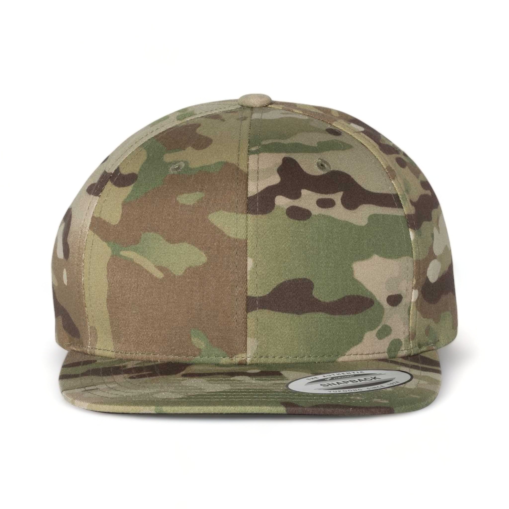 Front view of YP Classics 6089M custom hat in multicam green