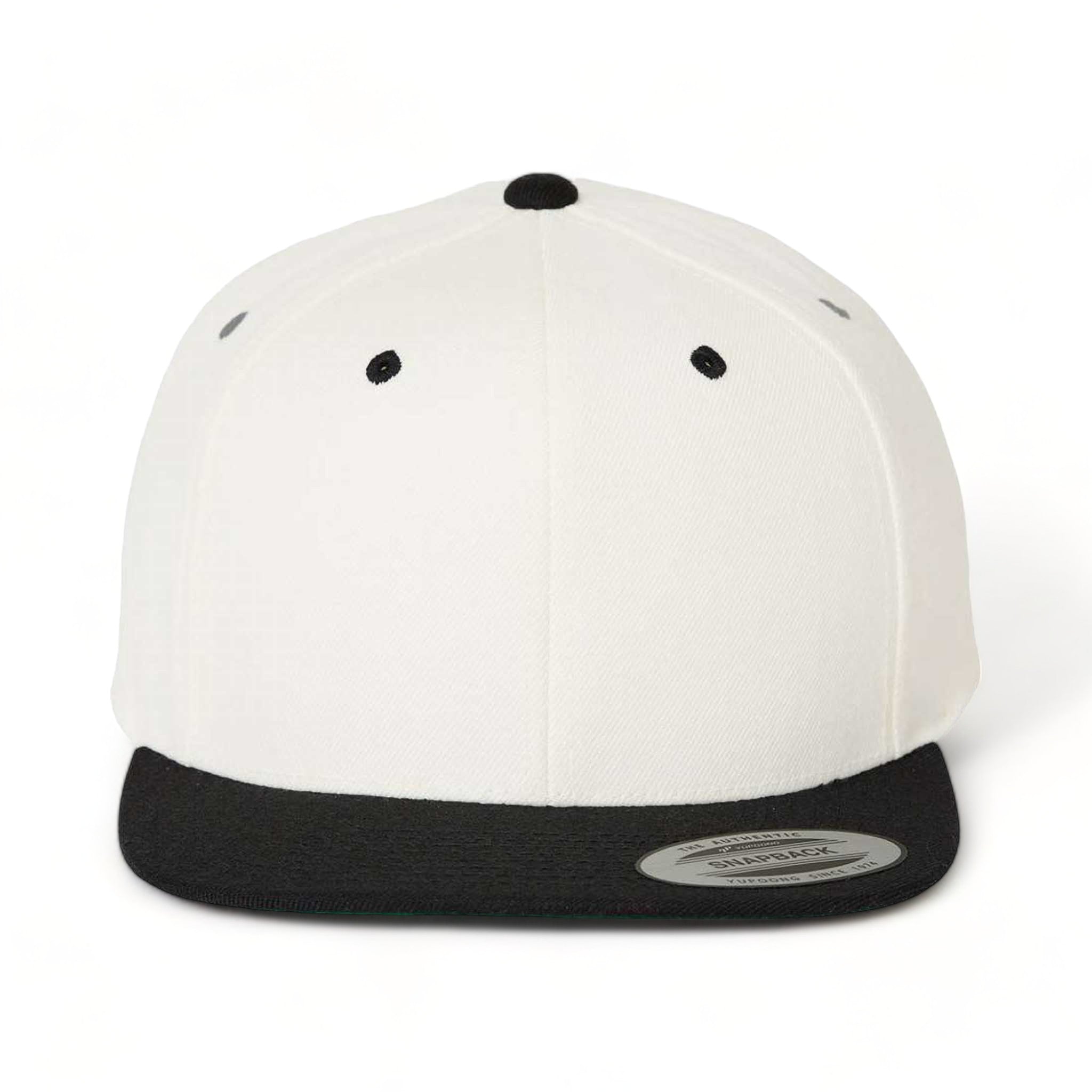 Front view of YP Classics 6089M custom hat in natural and black