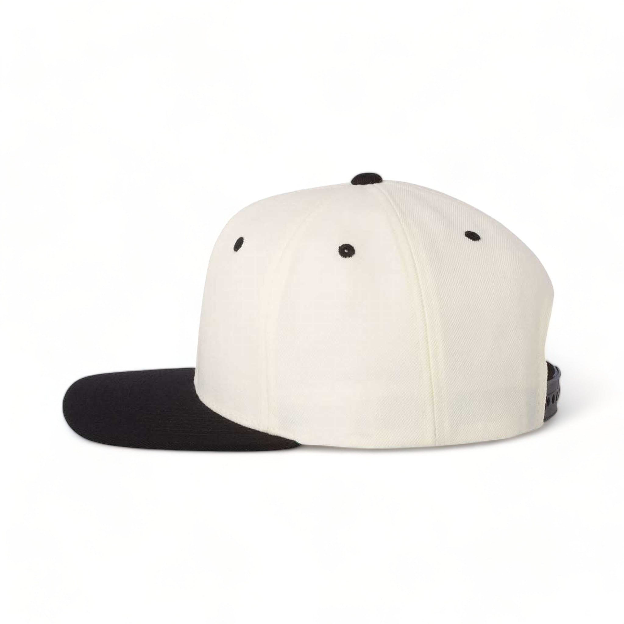 Side view of YP Classics 6089M custom hat in natural and black