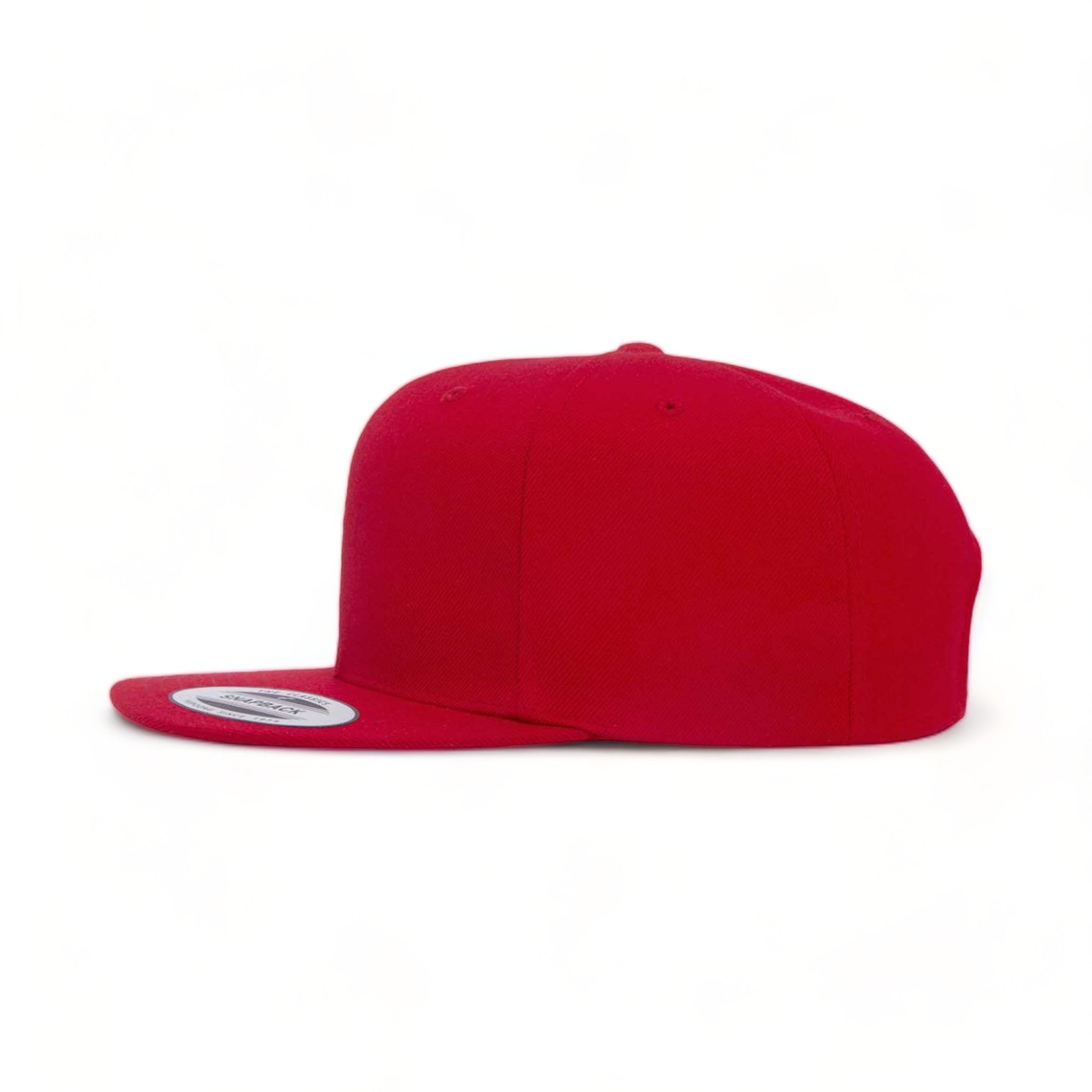 Side view of YP Classics 6089M custom hat in red